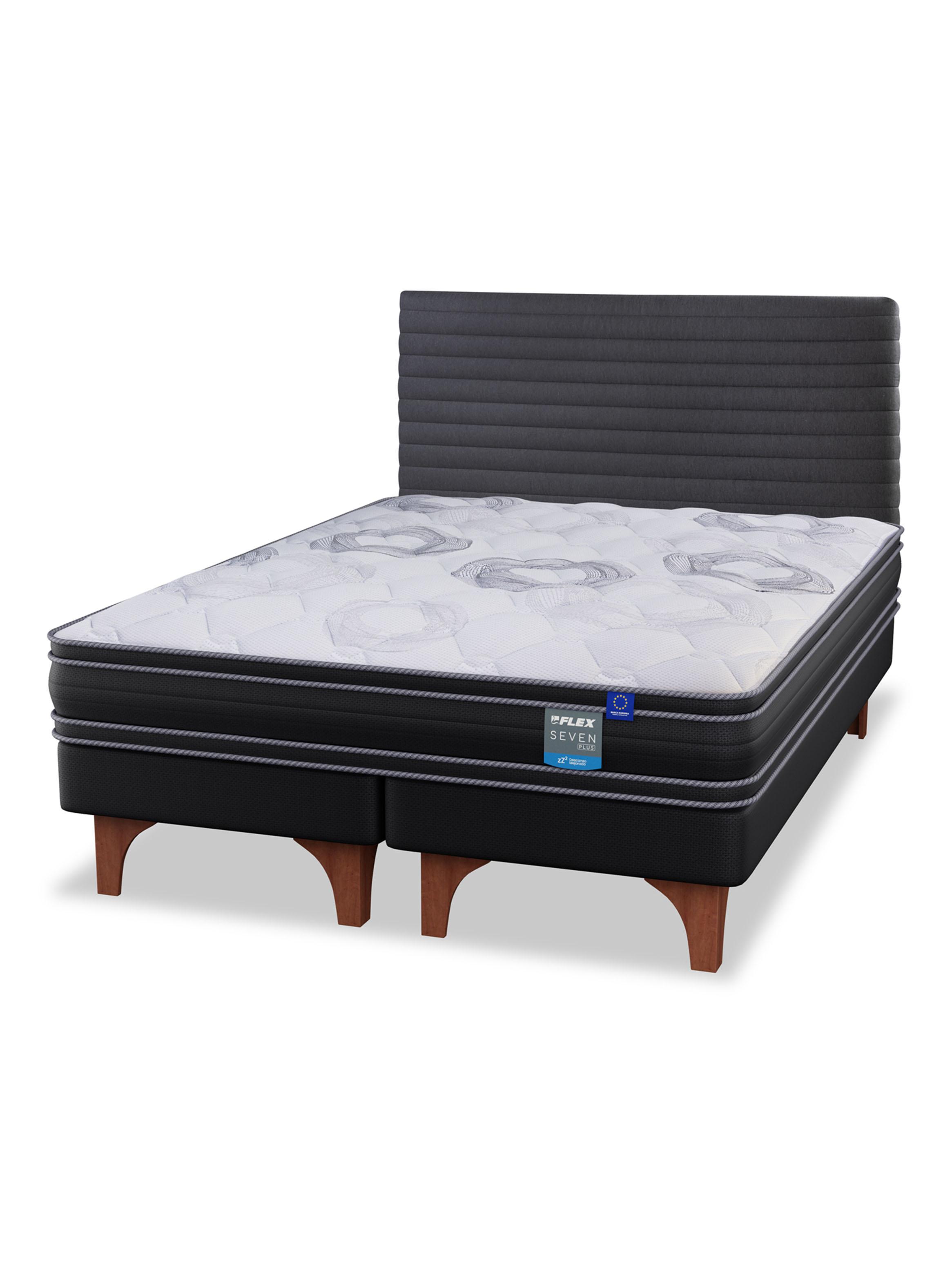 Cama Europea Seven Plus King 180x200cm + Respaldo Modern-0