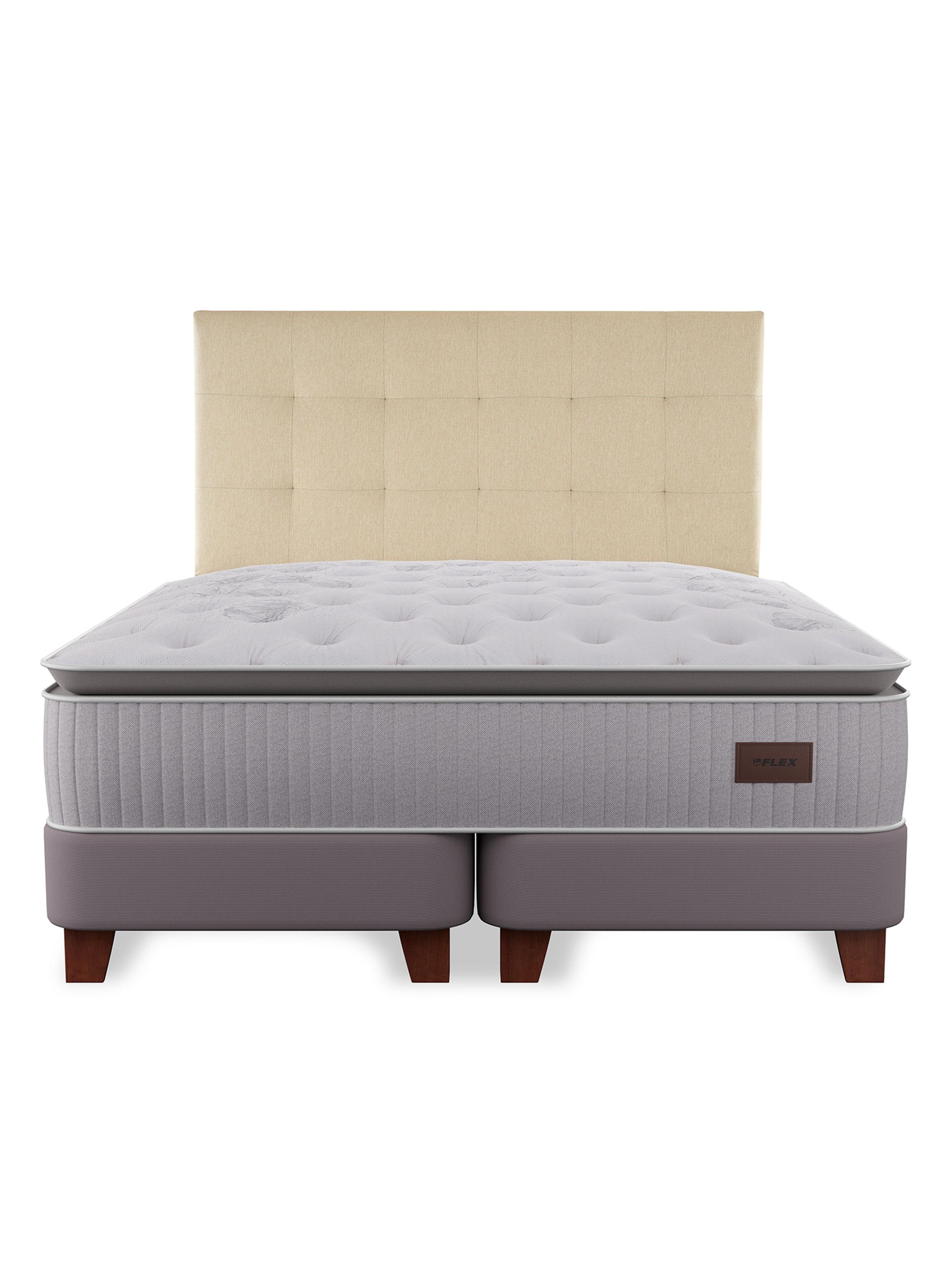 Cama Europea Heritage 2 plazas 150x200 cm + Respaldo Crudo-2