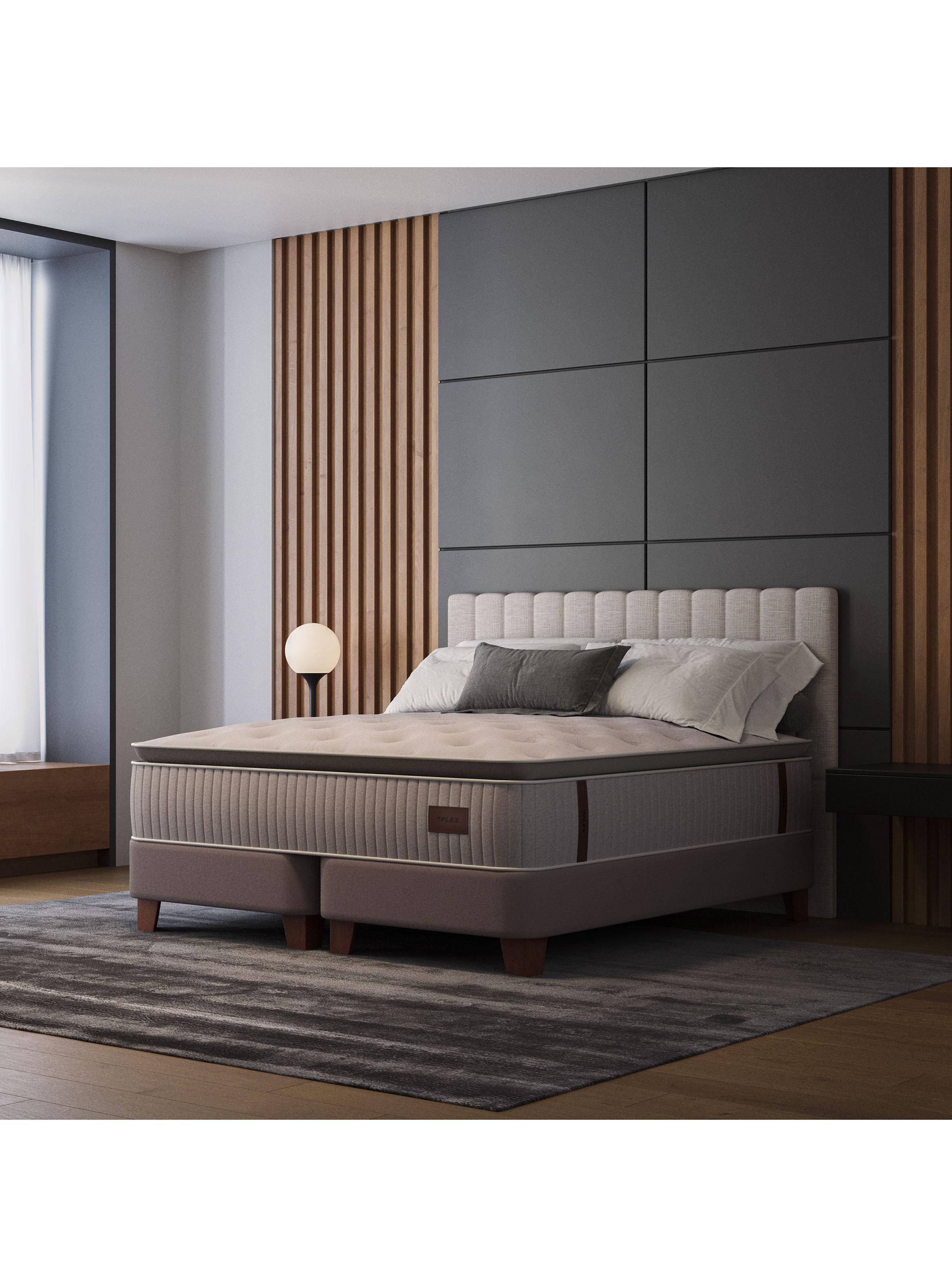 Cama Europea Heritage 2 plazas 150x200 cm + Respaldo Crudo-5