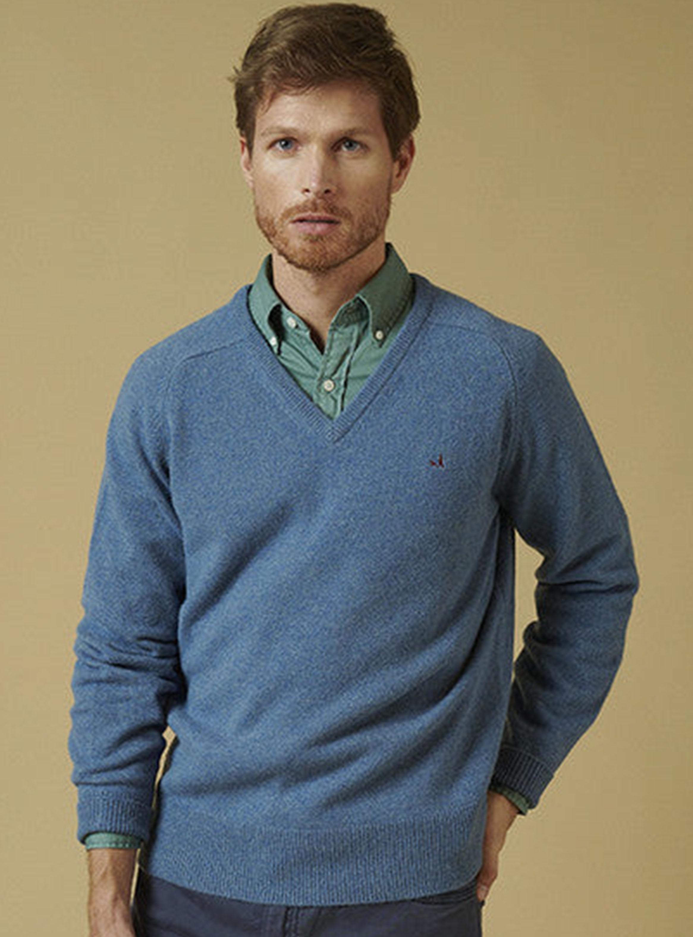 Sweaters Liso Cuello V-0
