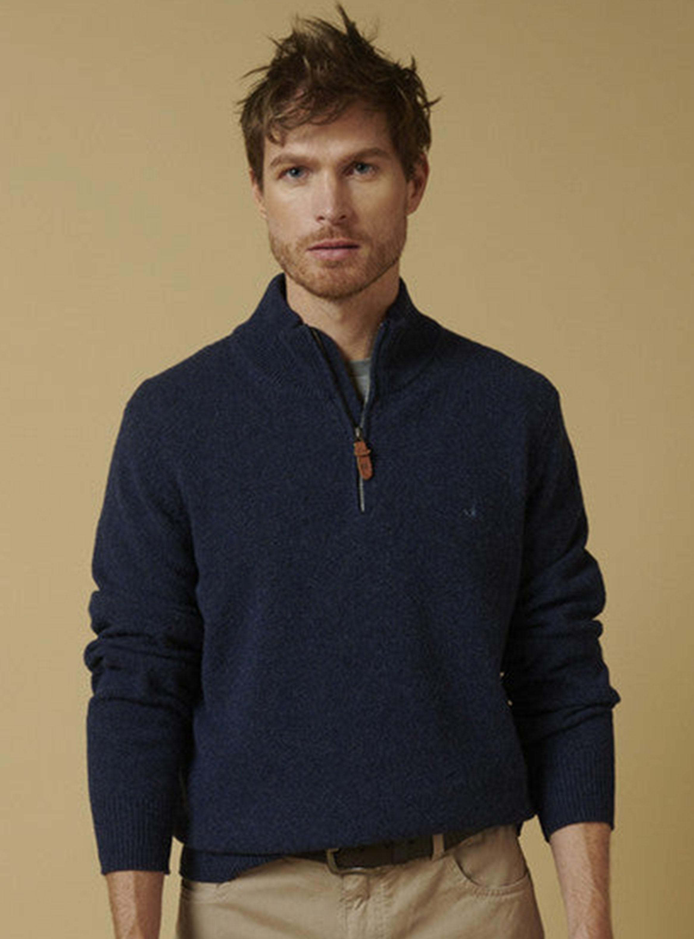 Sweaters Liso Medio Cierre-0