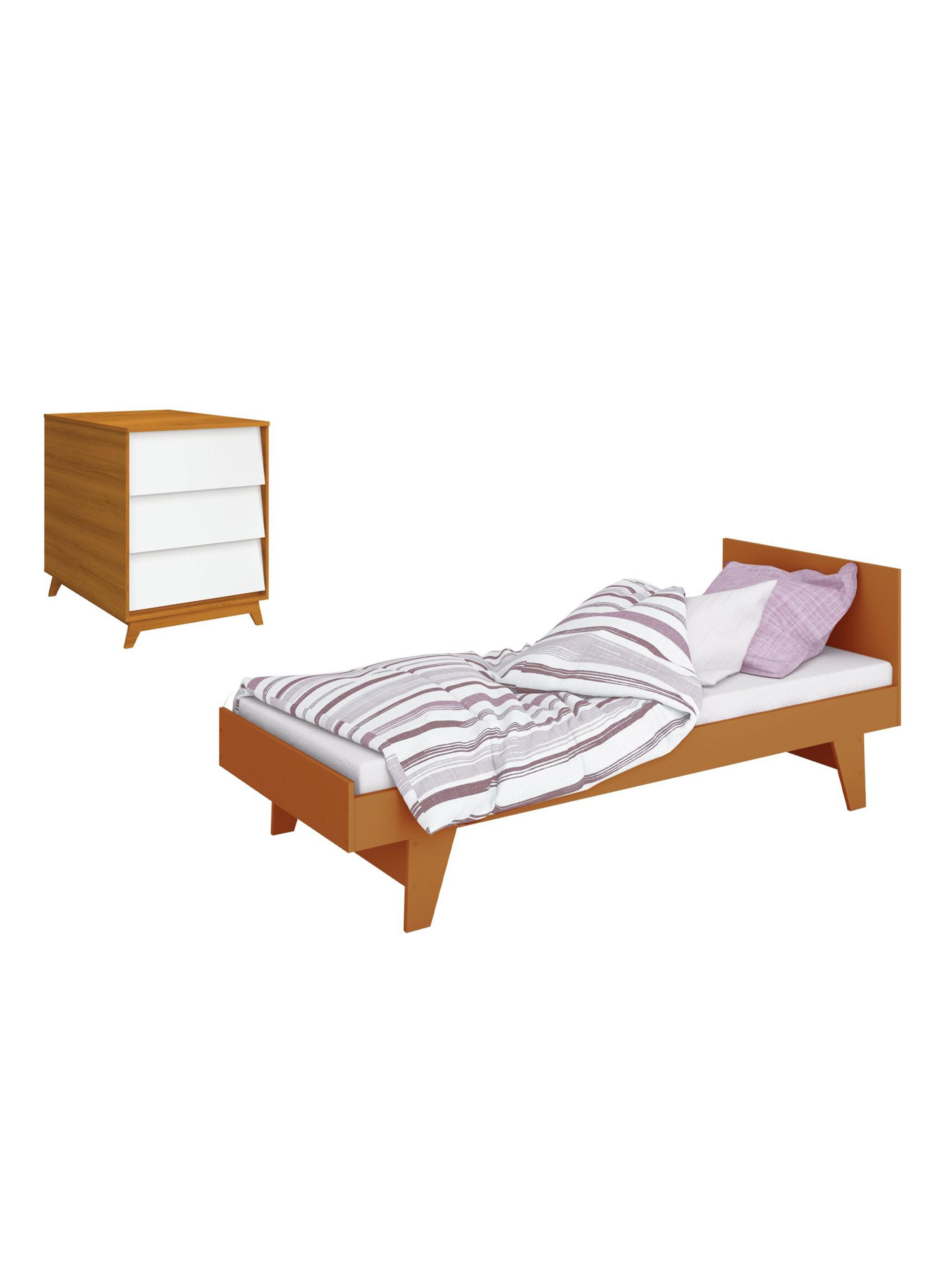 Cuna con Cómoda Noah 3x1 Blanco Caramelo-3