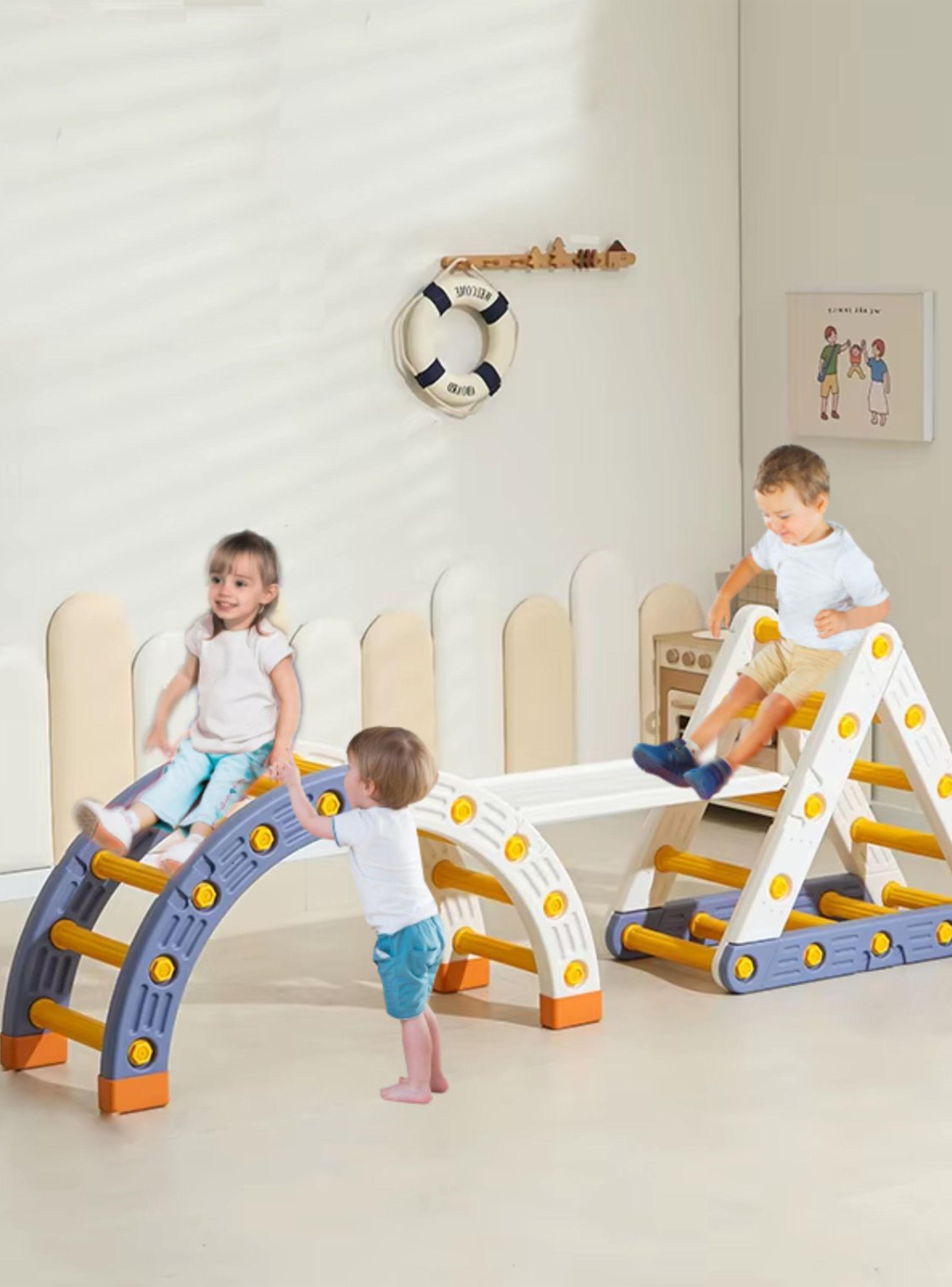 Centro de Juego Pikler Montessori 3 en 1 Azul-4
