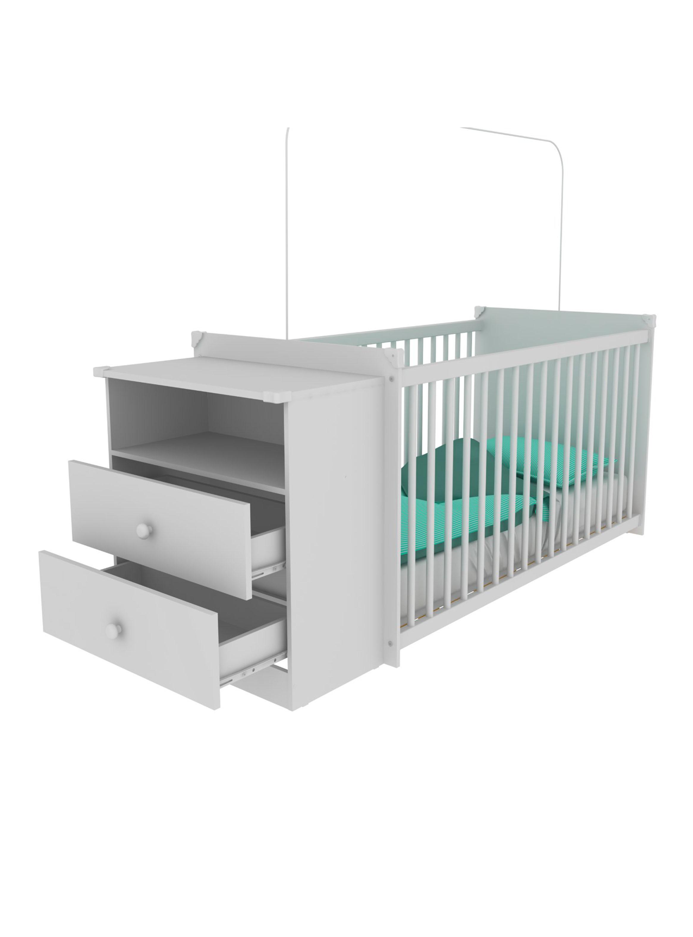 Cuna con Cómoda Blanco Mi Bebé-3