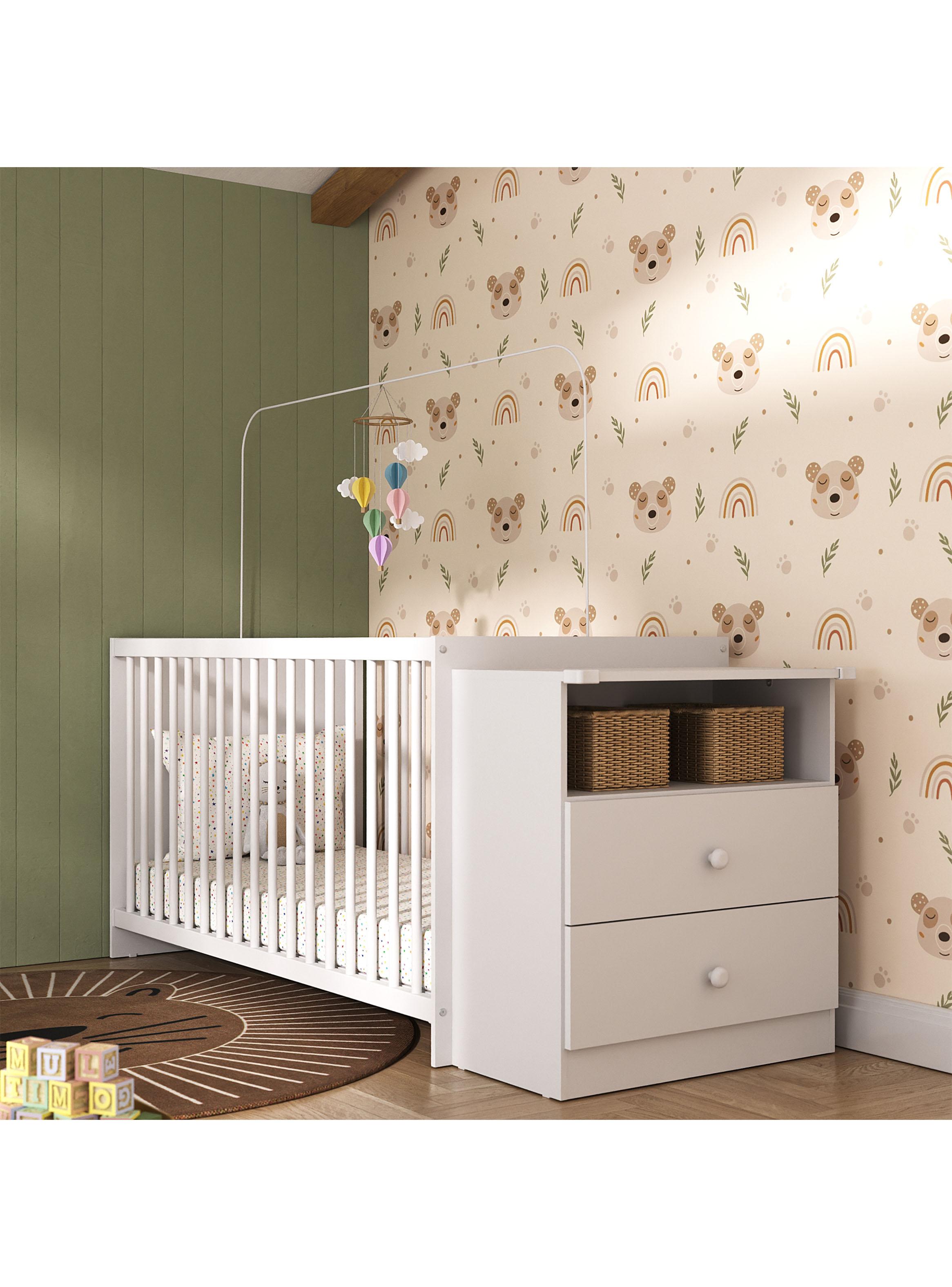 Cuna con Cómoda Blanco Mi Bebé-5