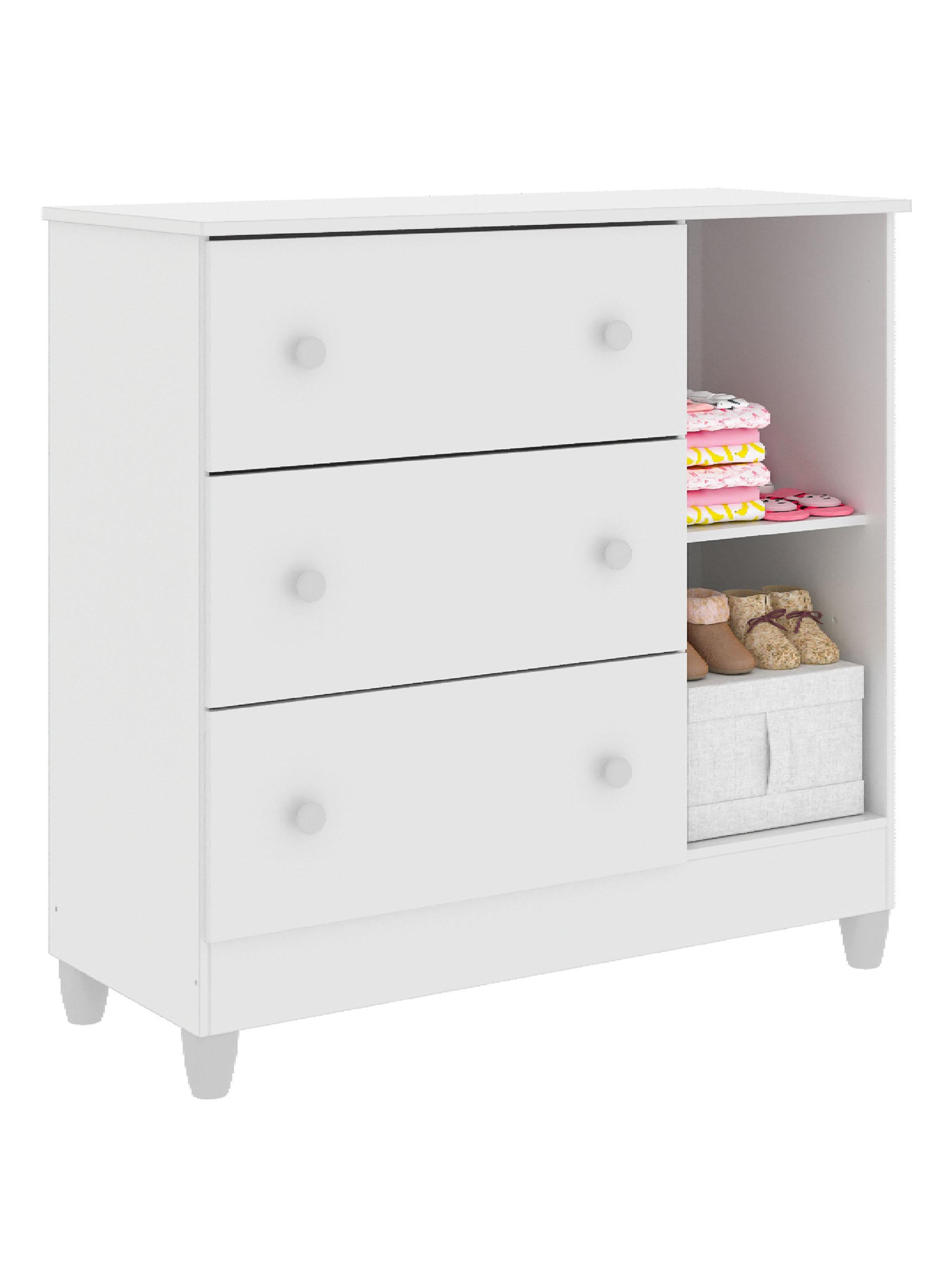 Cómoda 3 Cajones con Puerta Blanco Maria-2