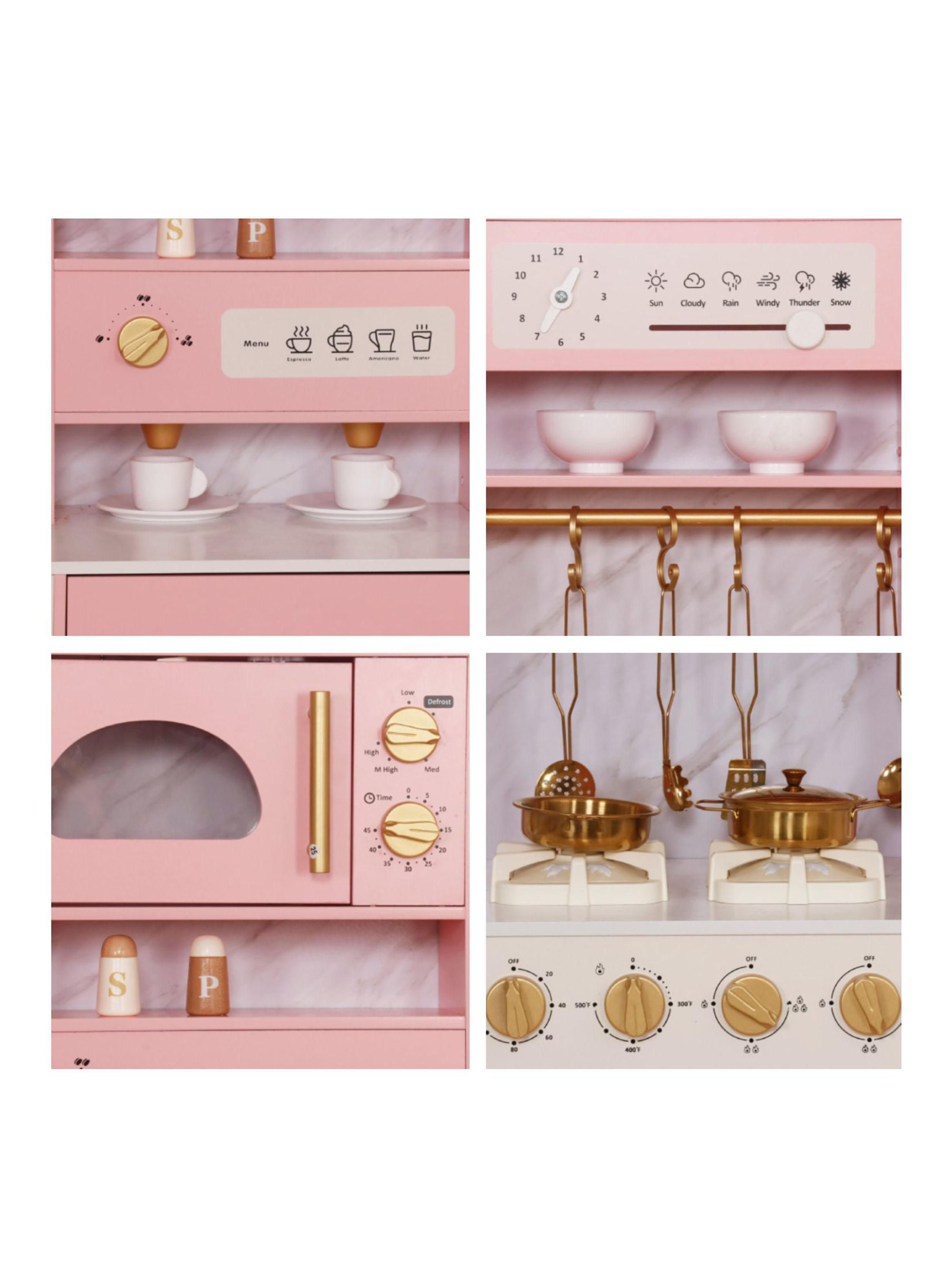 Juguete Mini Hogar Gran Cocina Kitchenette Rosada-2