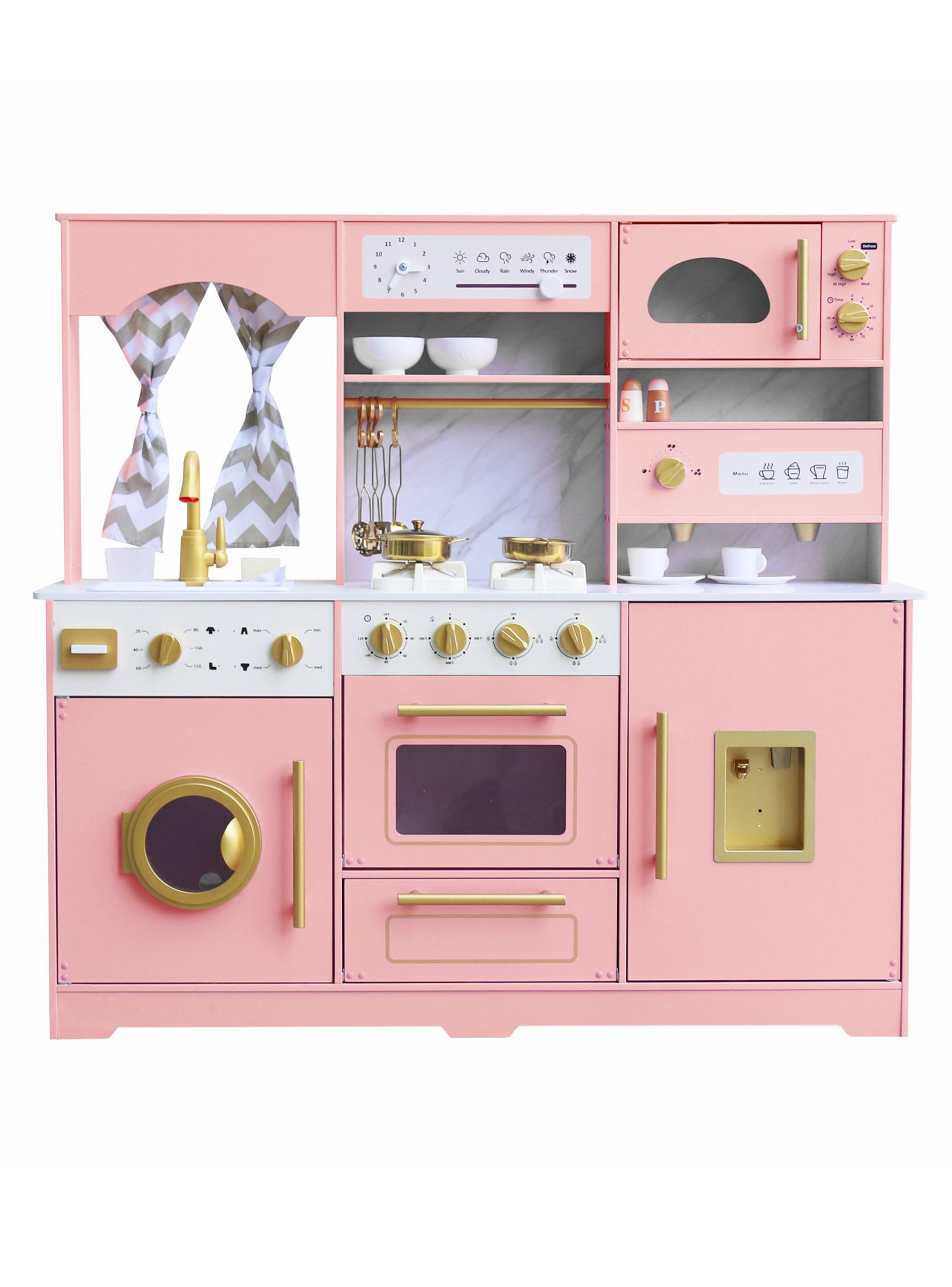 Juguete Mini Hogar Gran Cocina Kitchenette Rosada-0