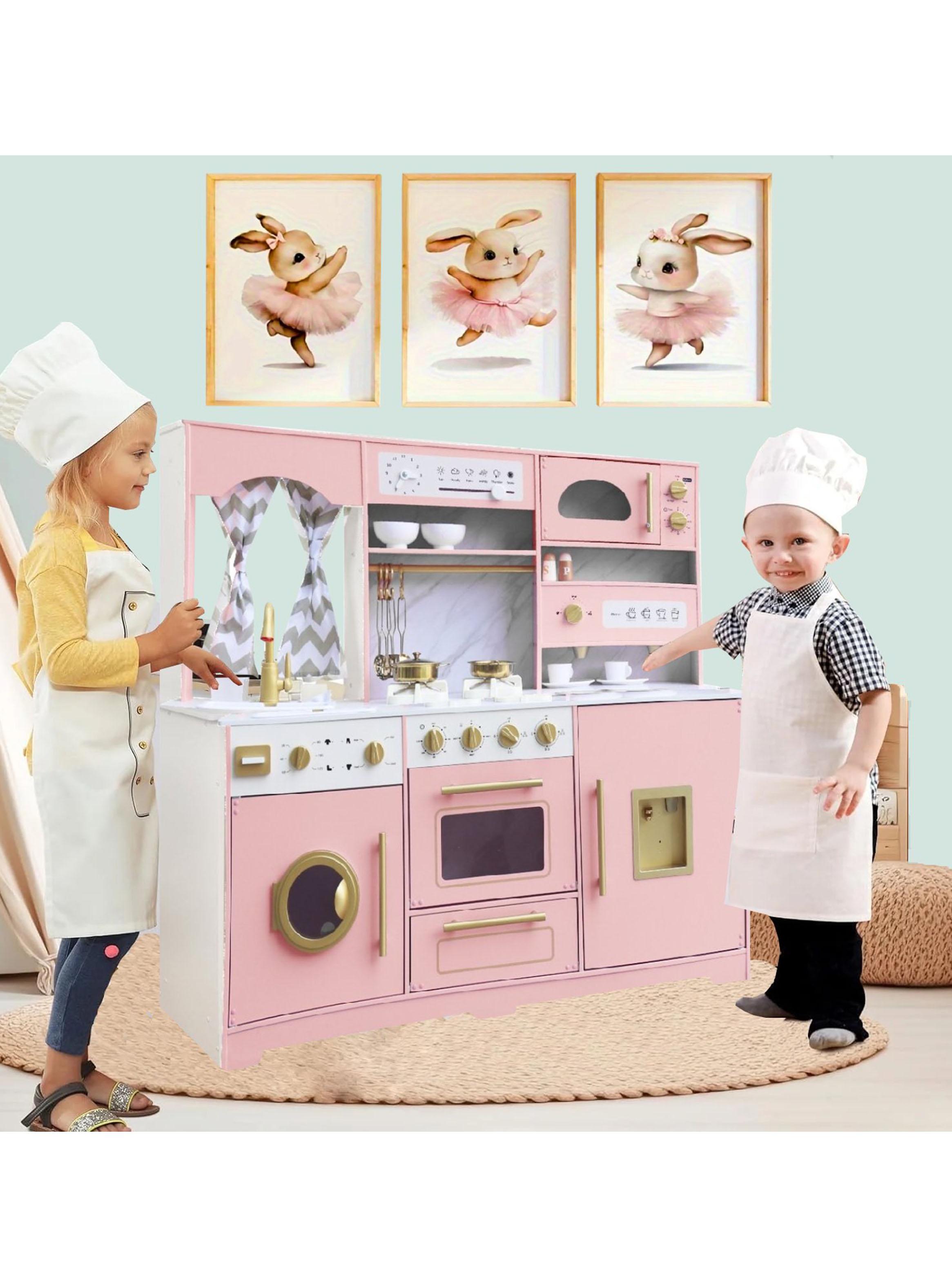 Juguete Mini Hogar Gran Cocina Kitchenette Rosada-4