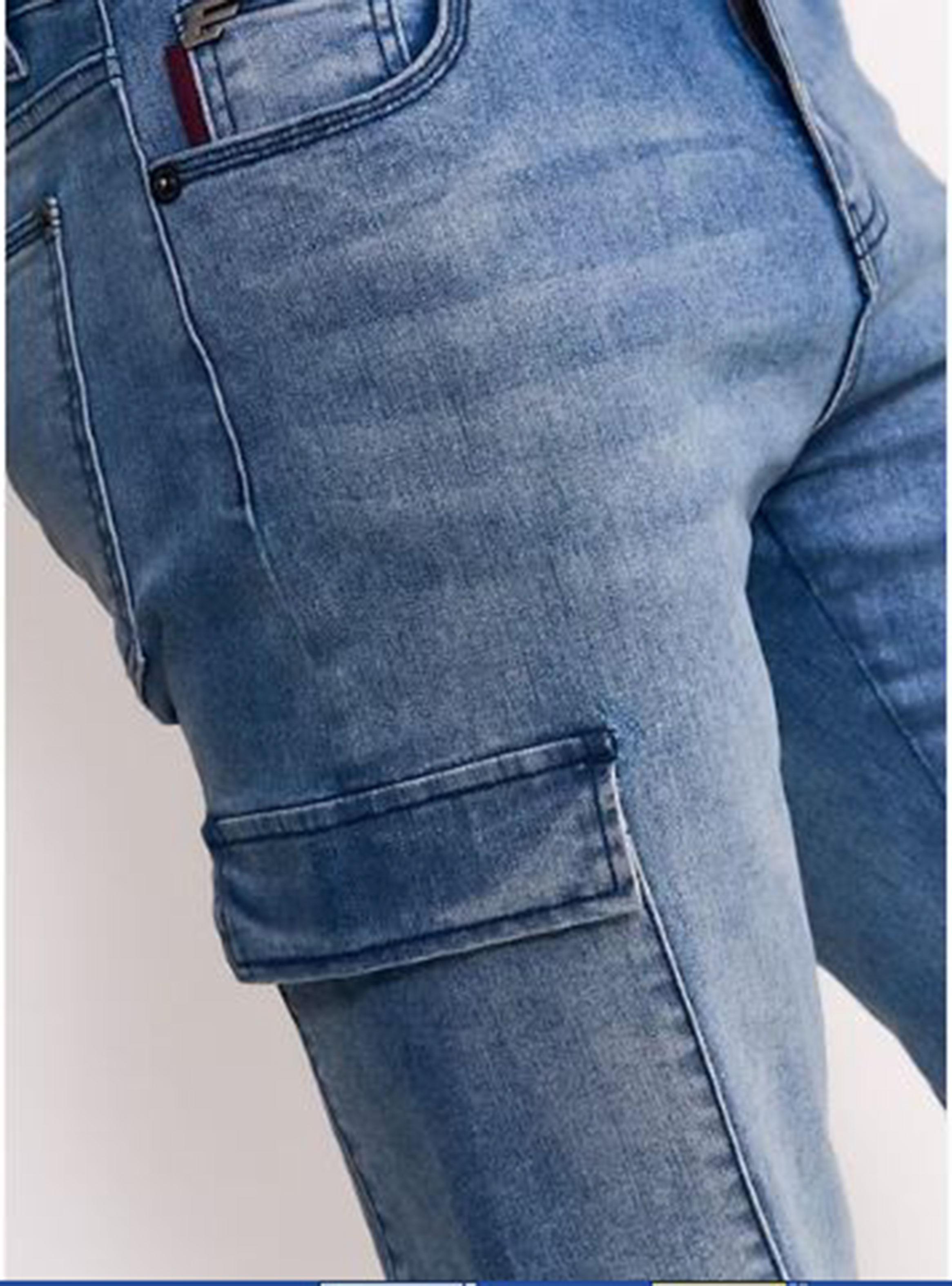 Jeans Cargo Tiro Alto Light-Med-2