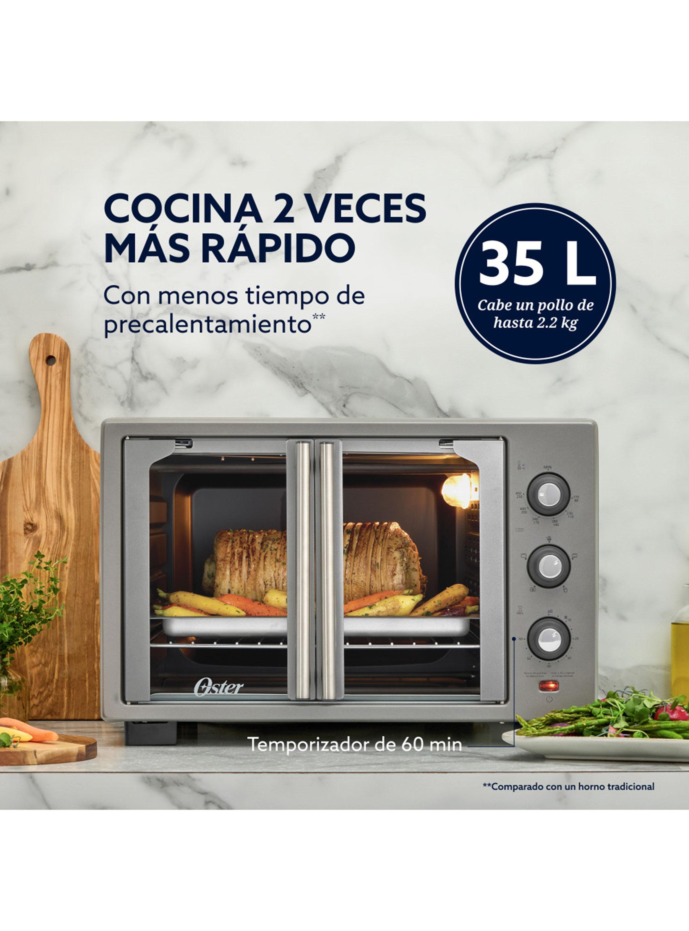 Horno Eléctrico con Freidora de Aire 35 Litros Puertas Francesas-2