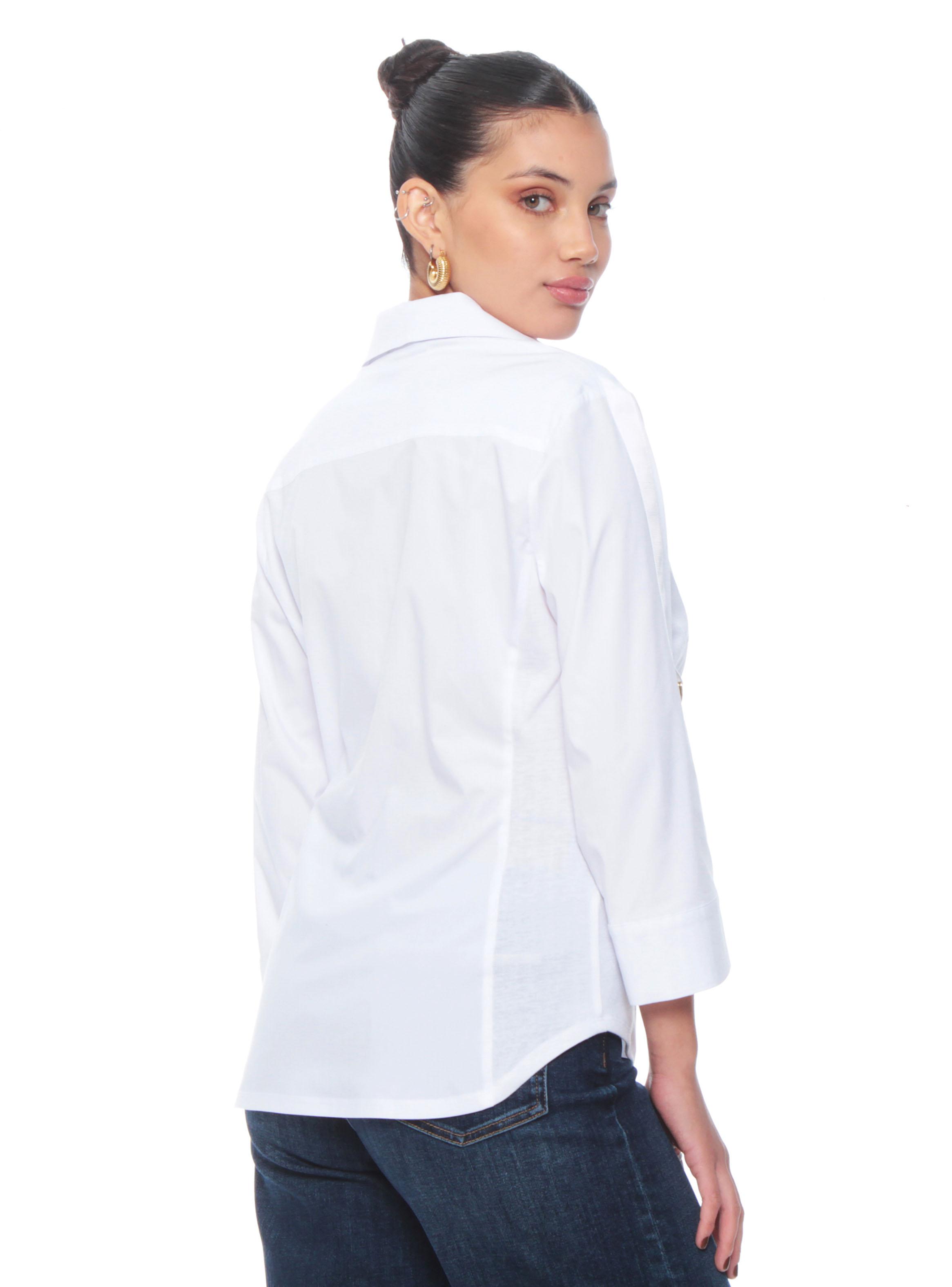 Blusa Manga Larga con Tela de Punto en Costados-1