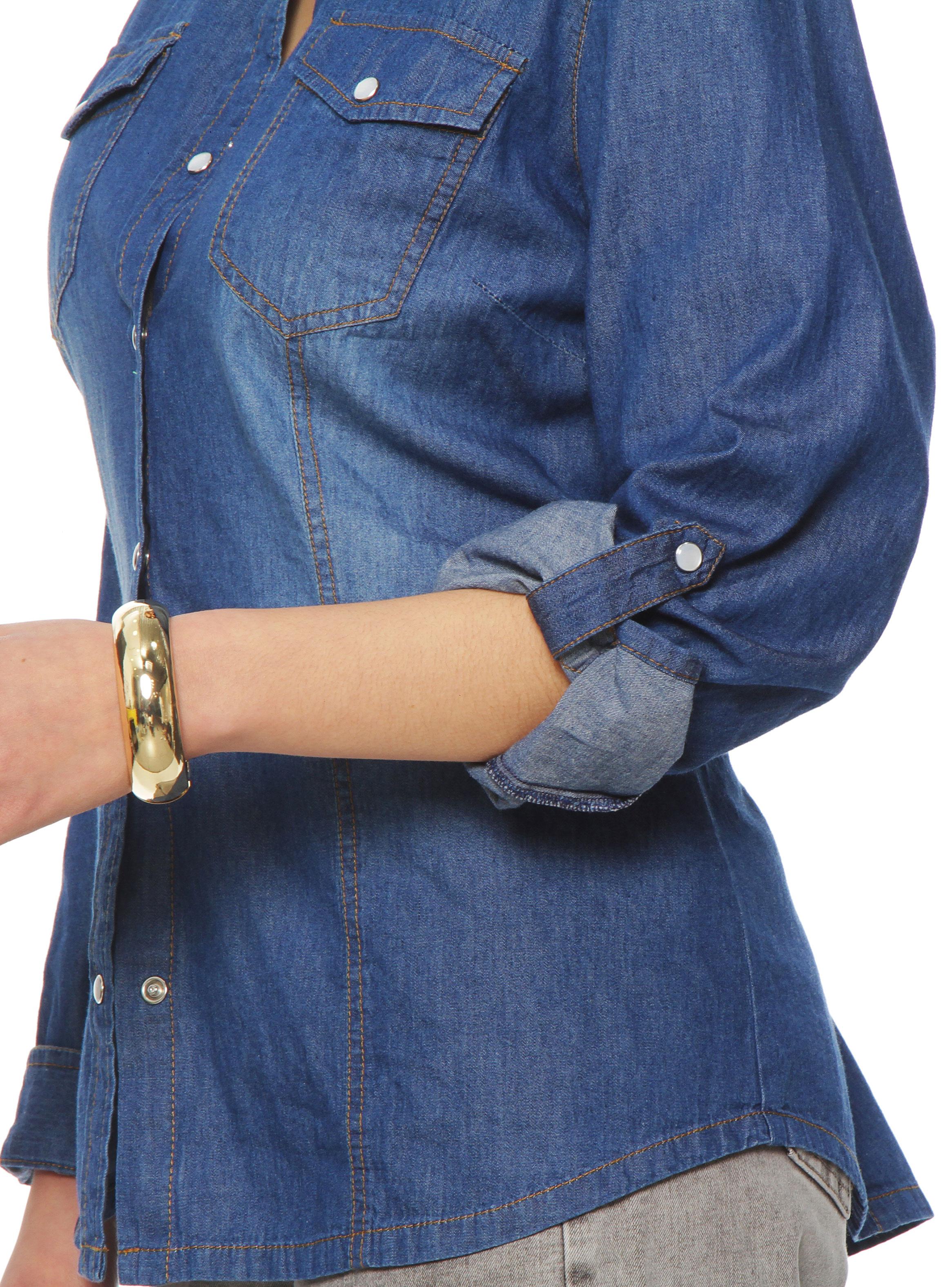 Blusa Manga Larga Ajustable Denim Tapeta Sv18-2