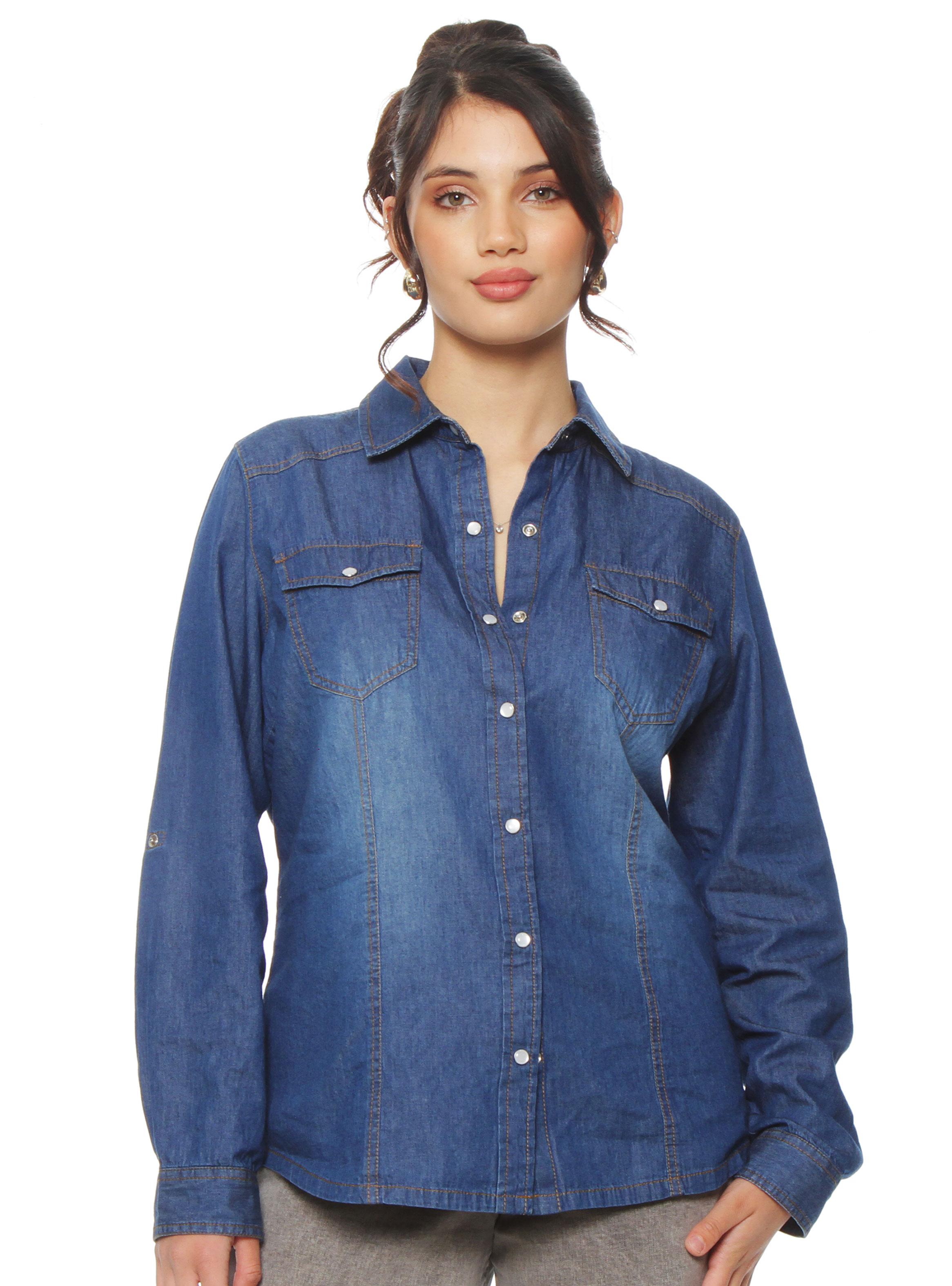 Blusa Manga Larga Ajustable Denim Tapeta Sv18-0