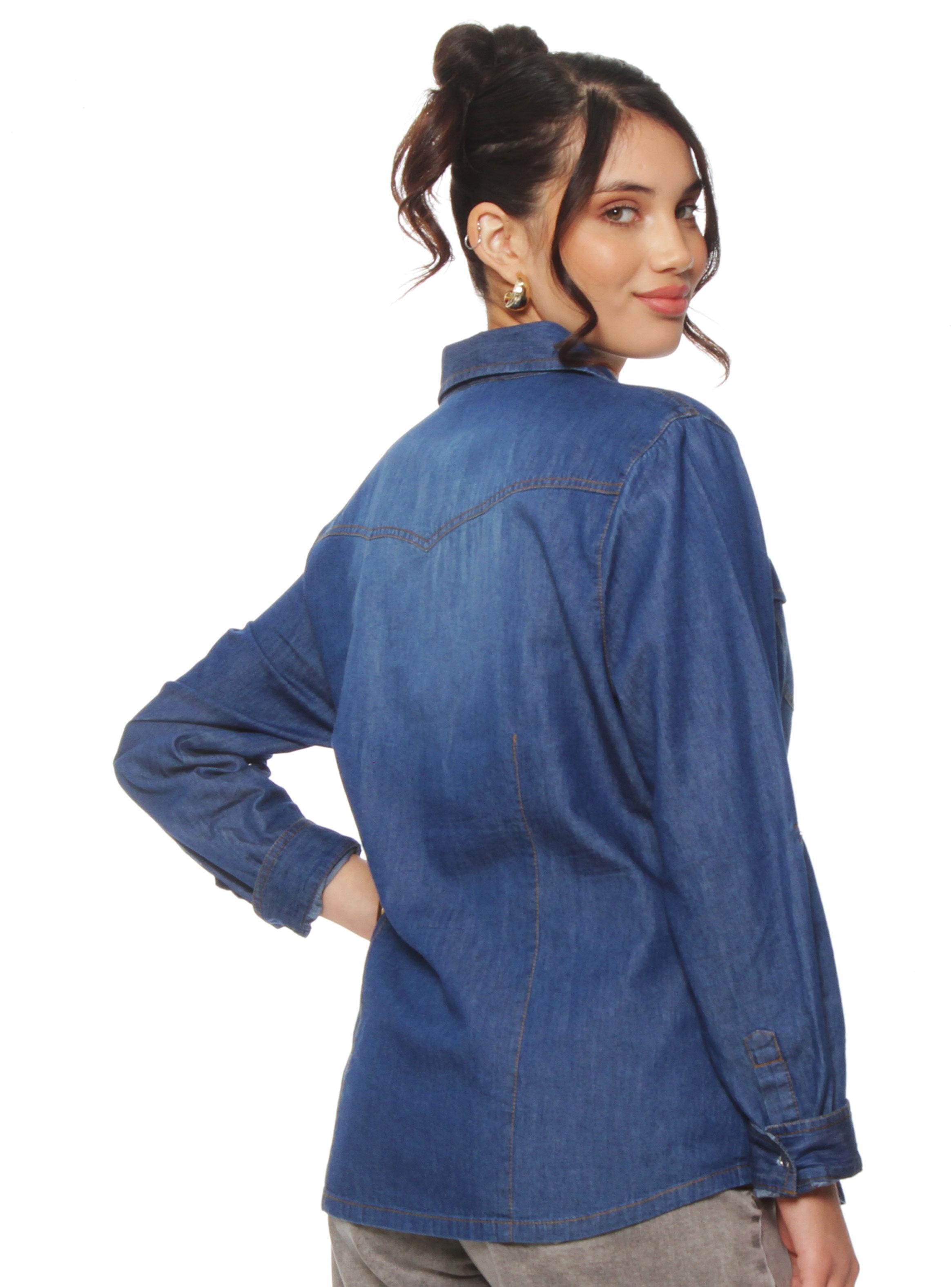 Blusa Manga Larga Ajustable Denim Tapeta Sv18-1