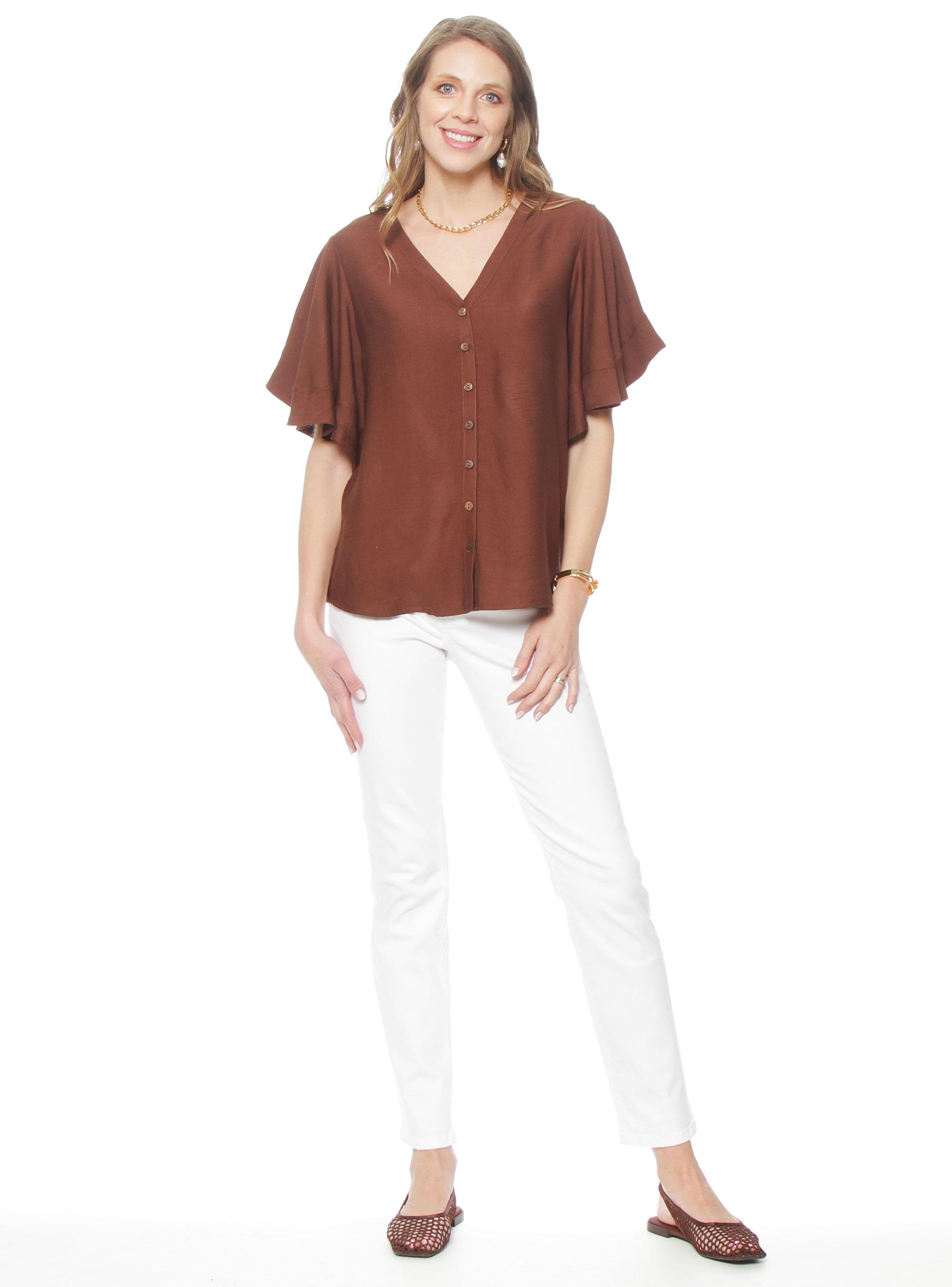 Blusa Sólida Escote V-3