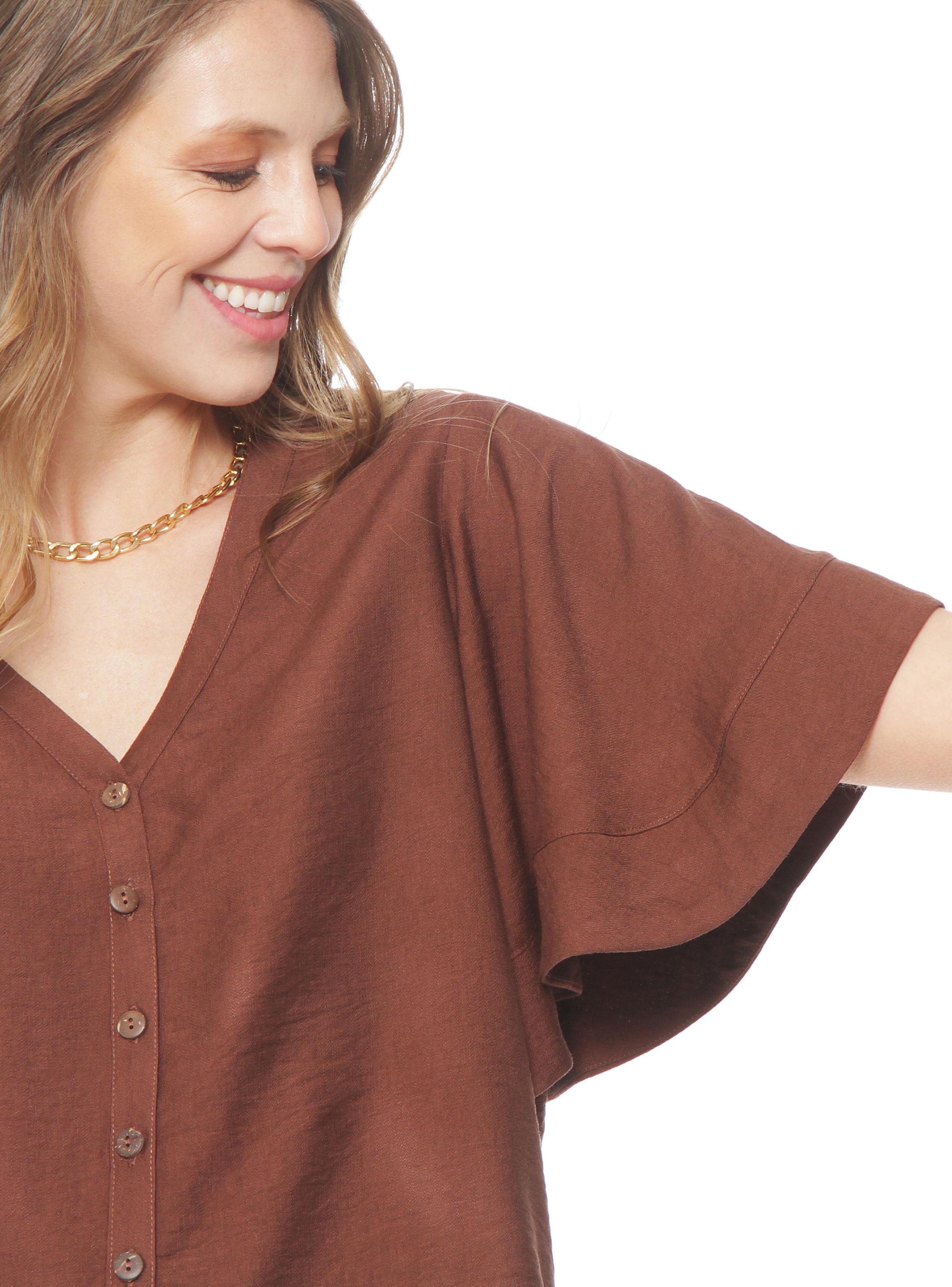 Blusa Sólida Escote V-2