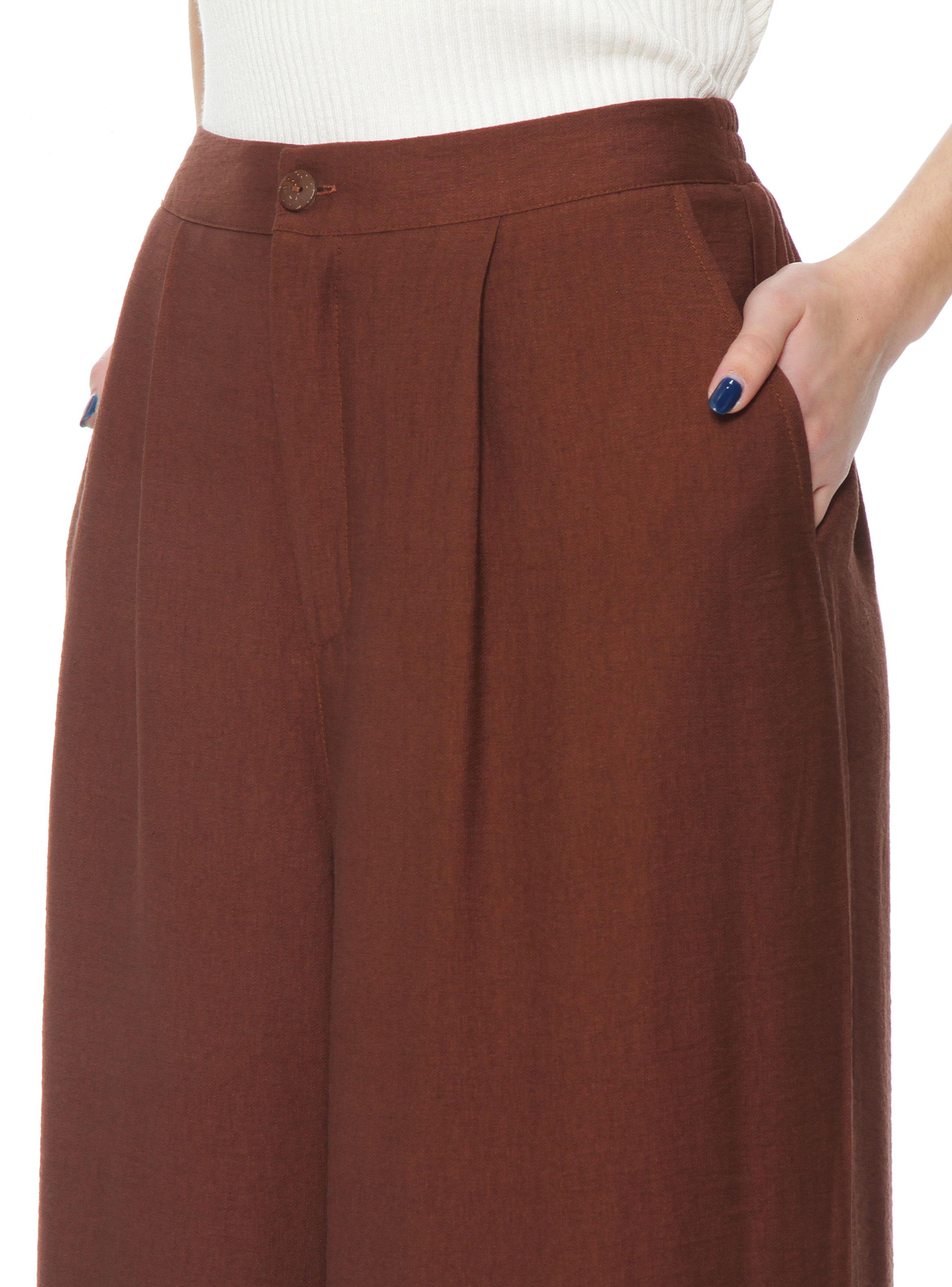 Pantalón Wide Leg Tiro Alto Pretina Básica 301-2