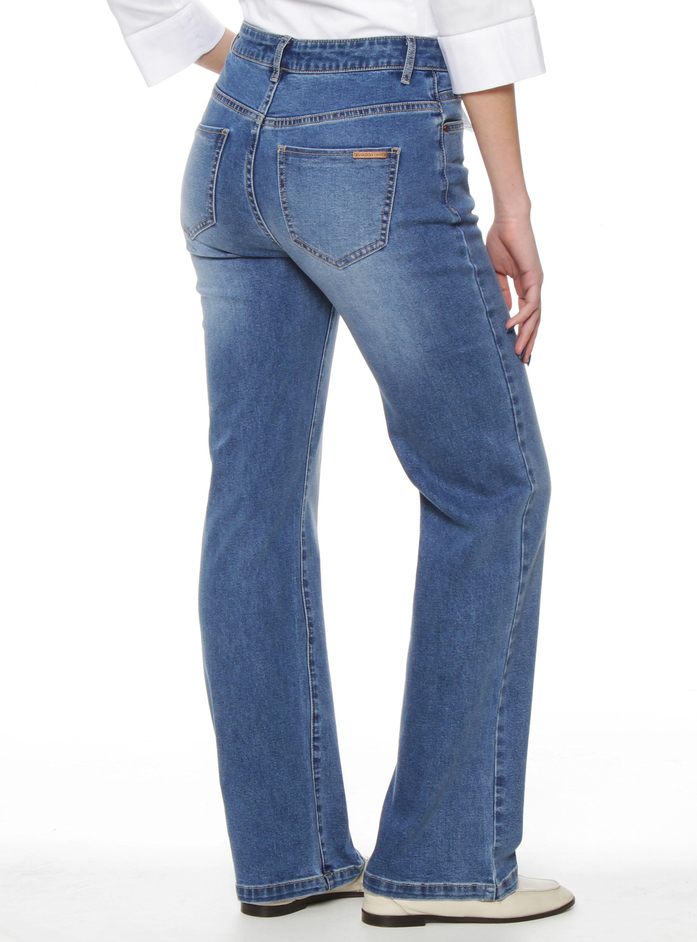 Jeans Recto Tiro Alto Pretina Básica 1 Botón P32-1