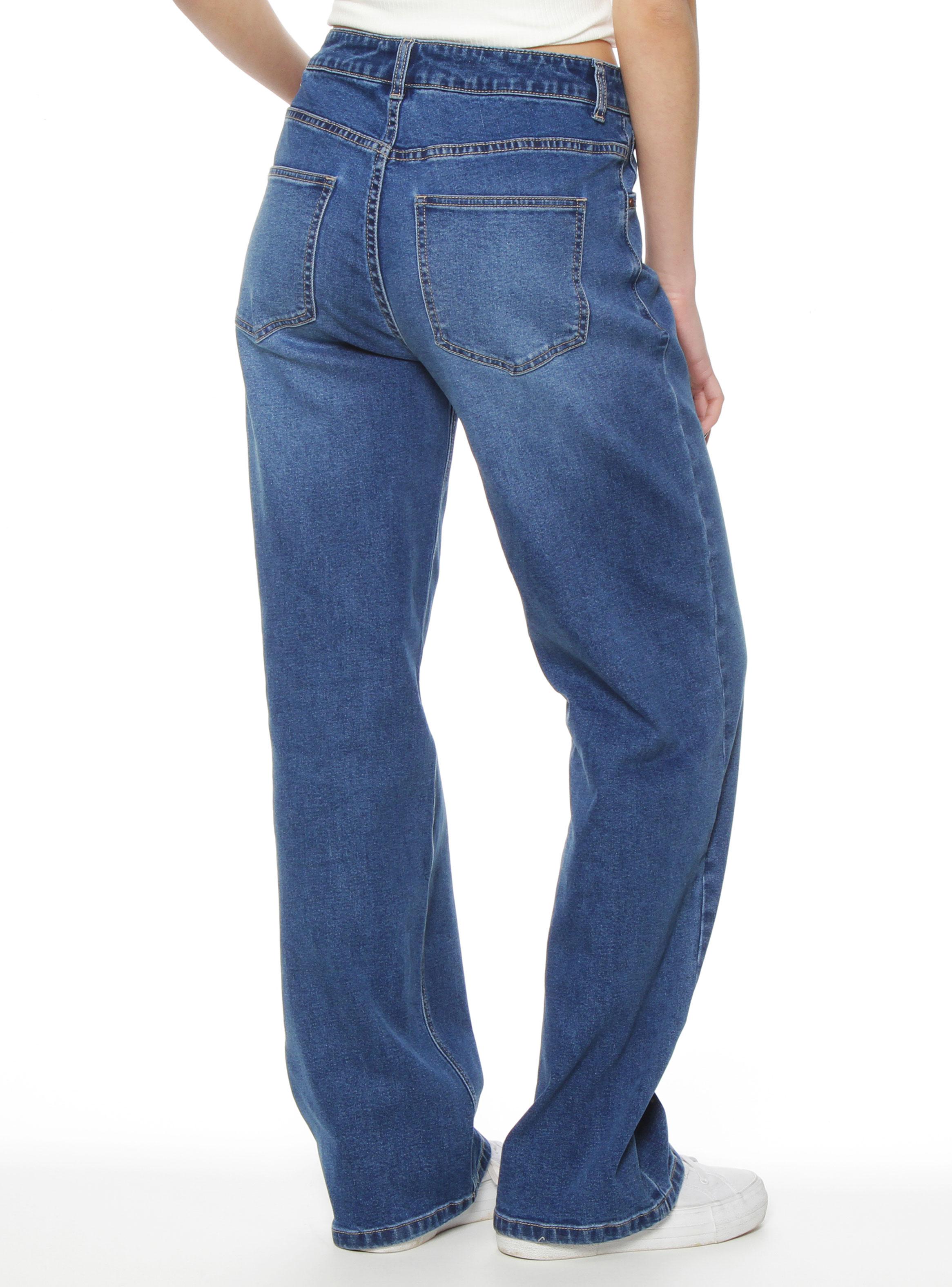 Jeans Recto Tiro Alto Pretina Básica 1 Botón P33-1