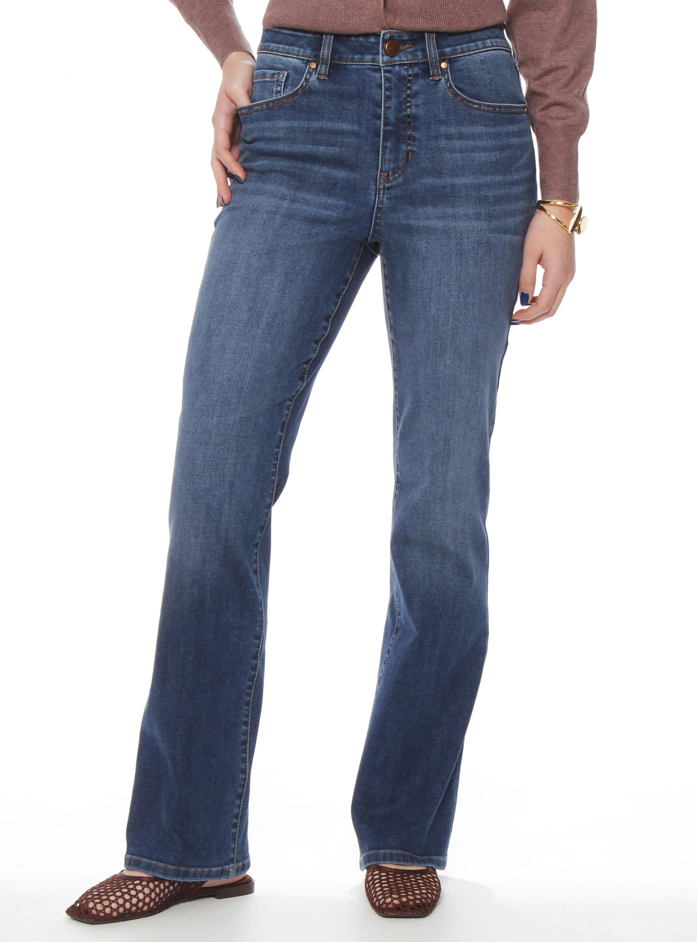 Jeans Recto Tiro Alto Pretina Hrwa-0