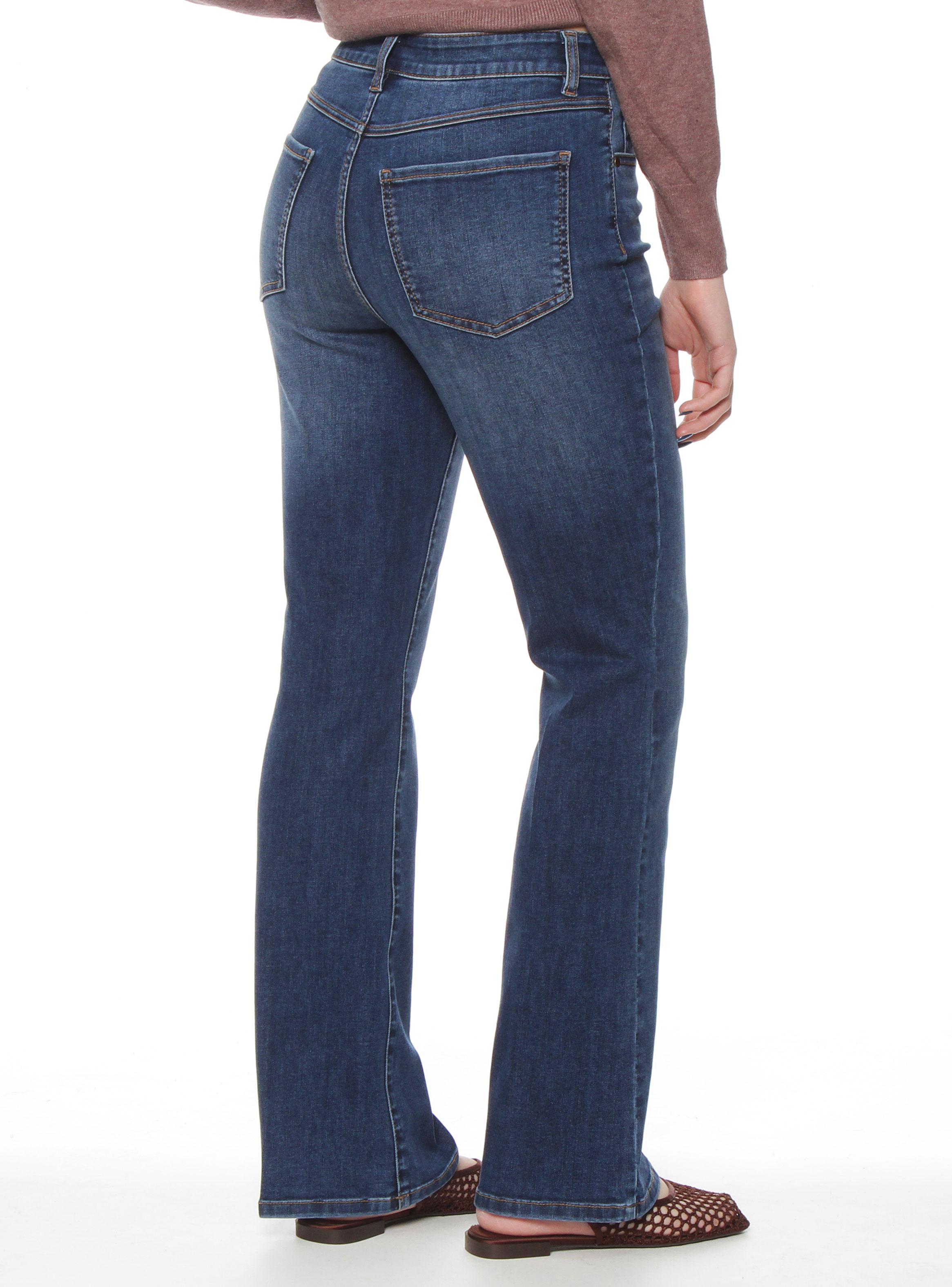 Jeans Recto Tiro Alto Pretina Hrwa-1