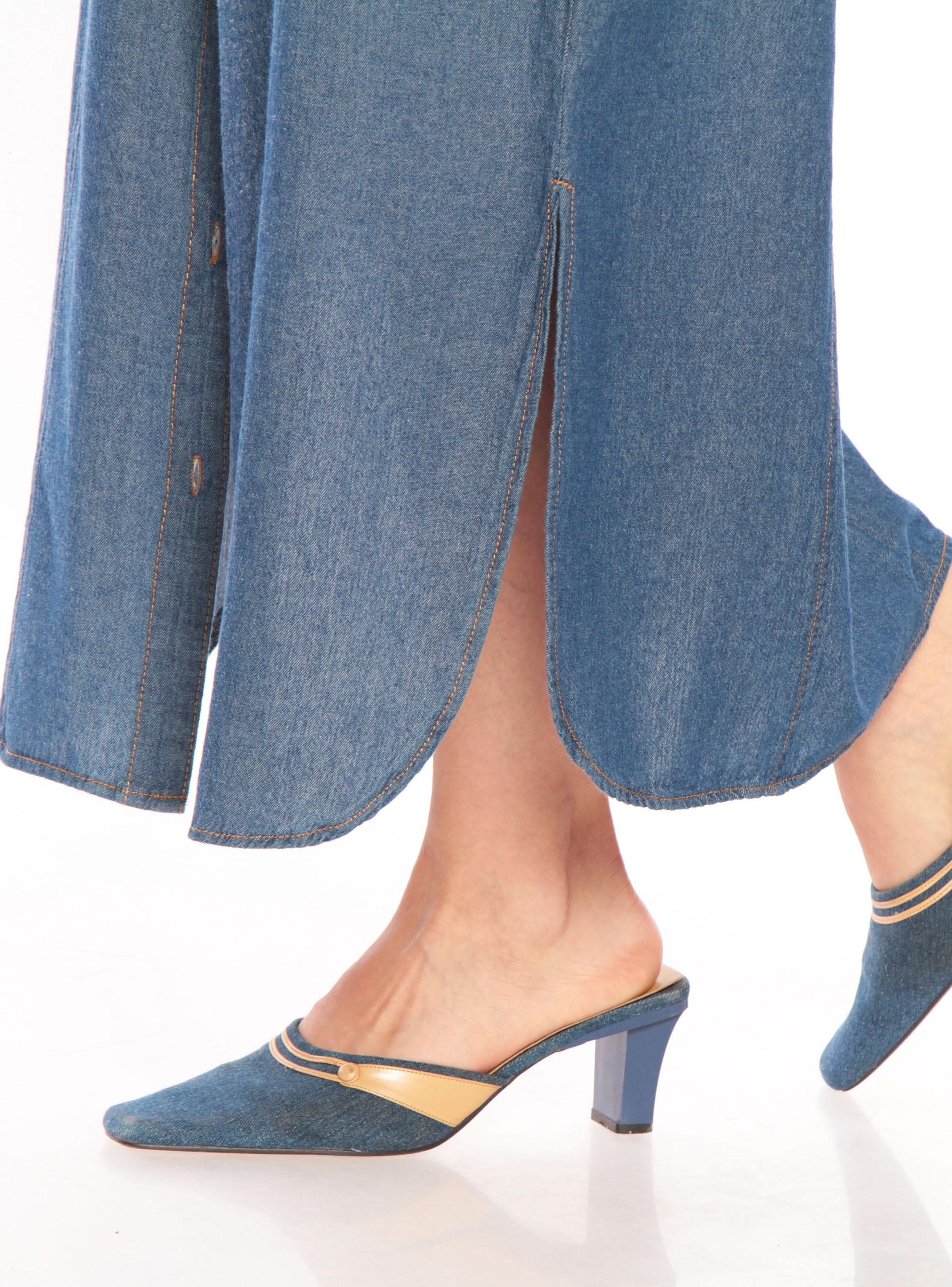 Vestido Manga Corta de Denim-4