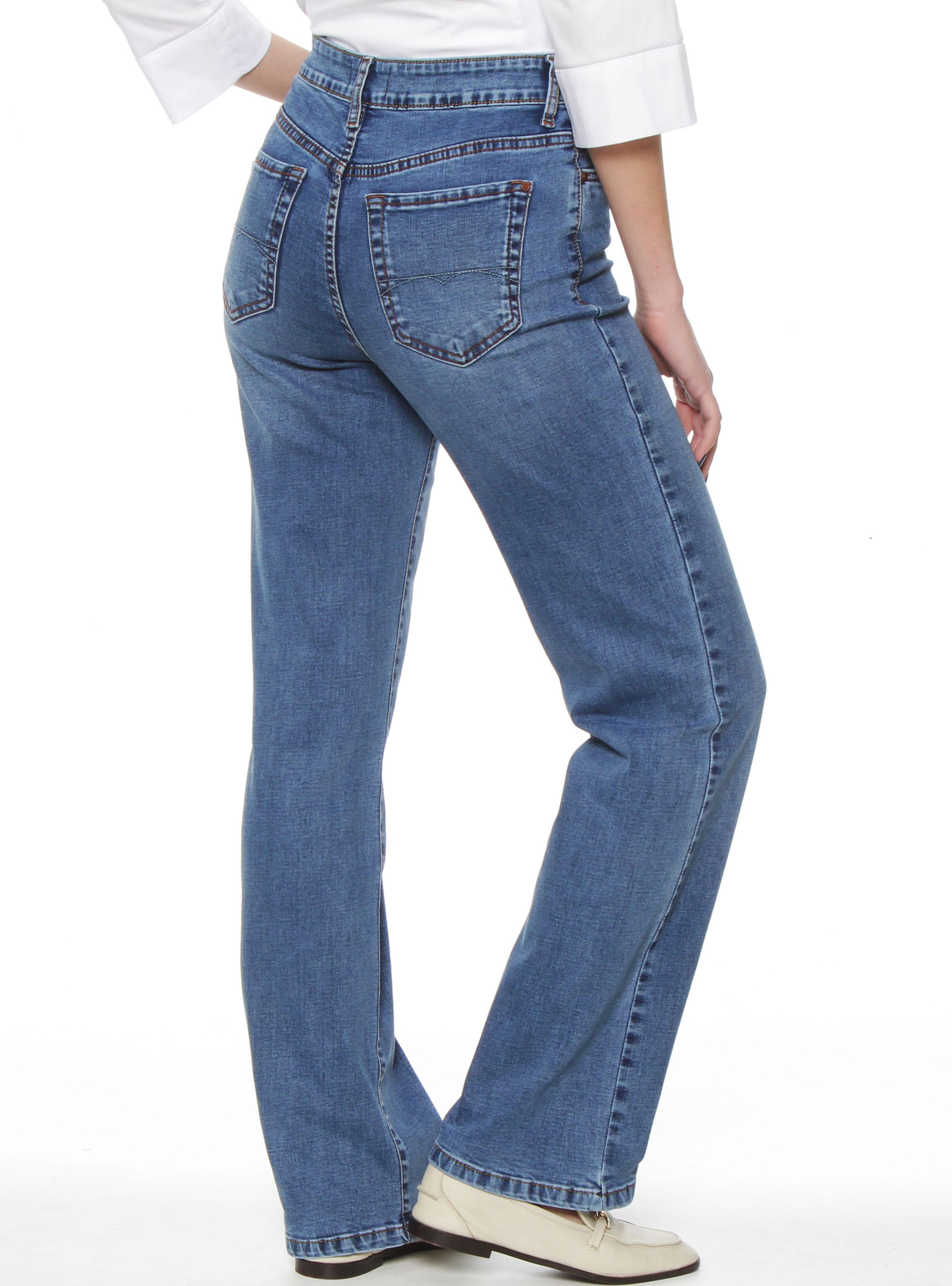 Jeans Recto Tiro Alto Pretina Básica 1 Botón P32-1