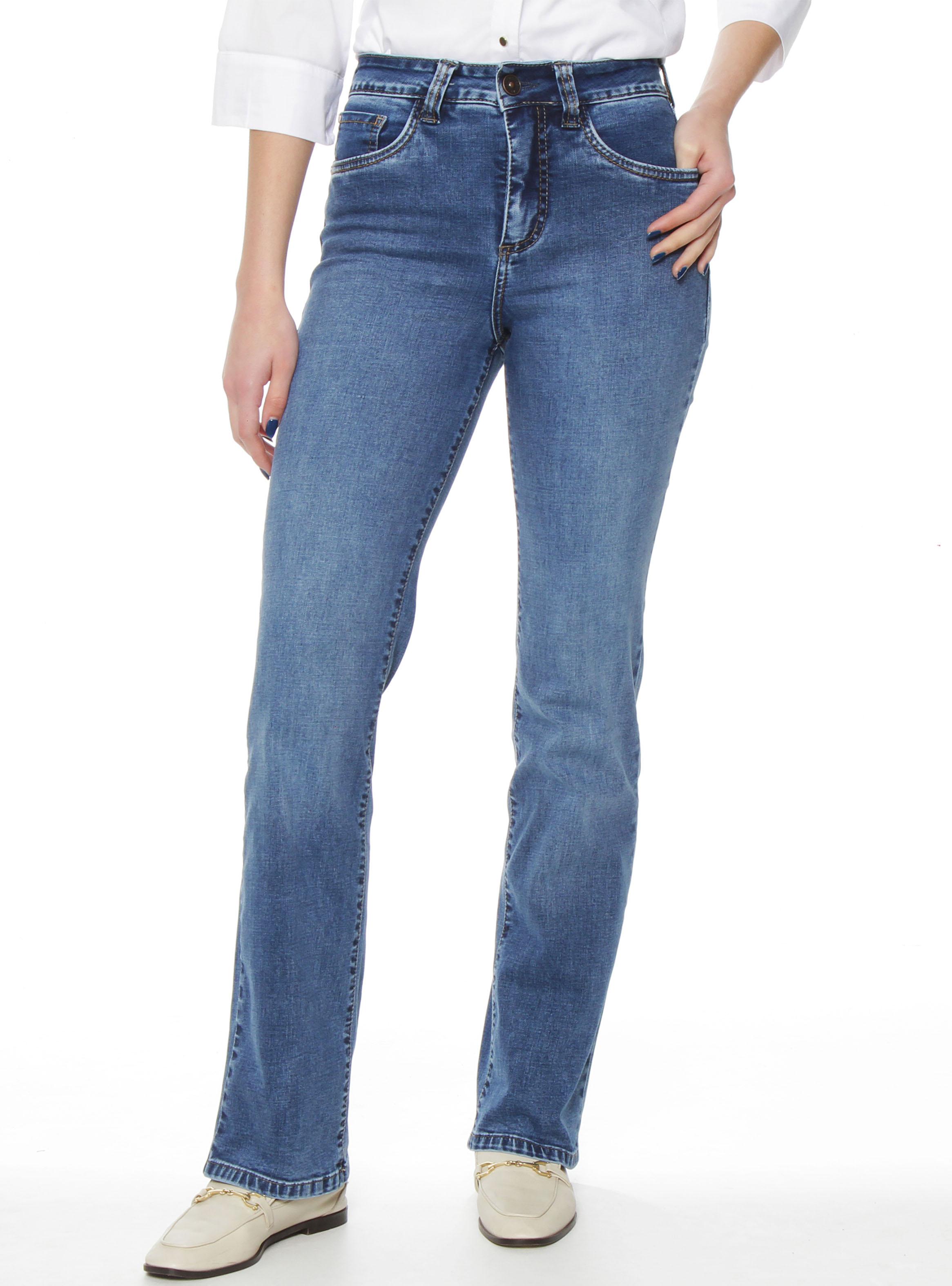 Jeans Recto Tiro Alto 1 Botón Push In Push Up P35-0