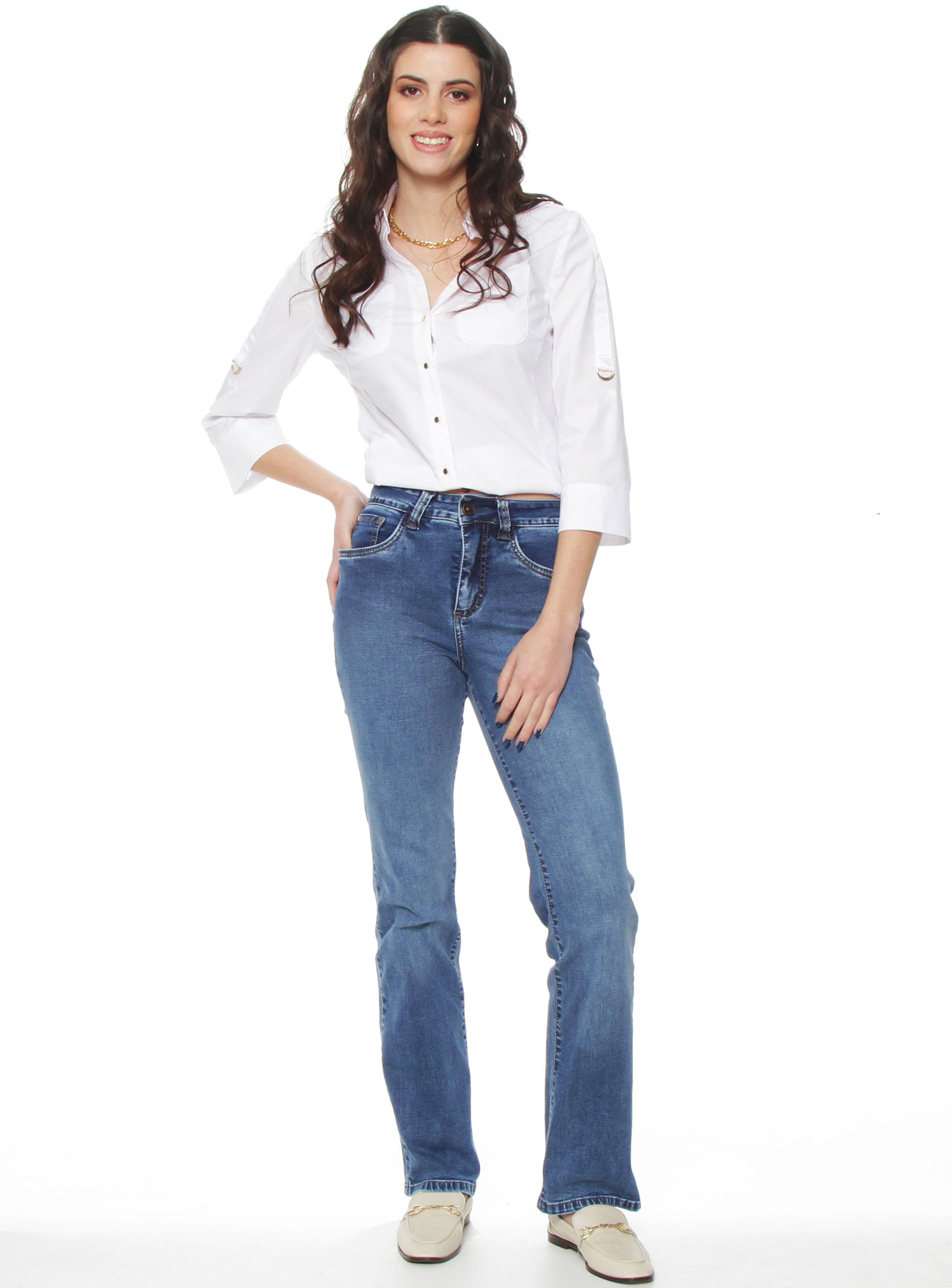 Jeans Recto Tiro Alto 1 Botón Push In Push Up P35-3