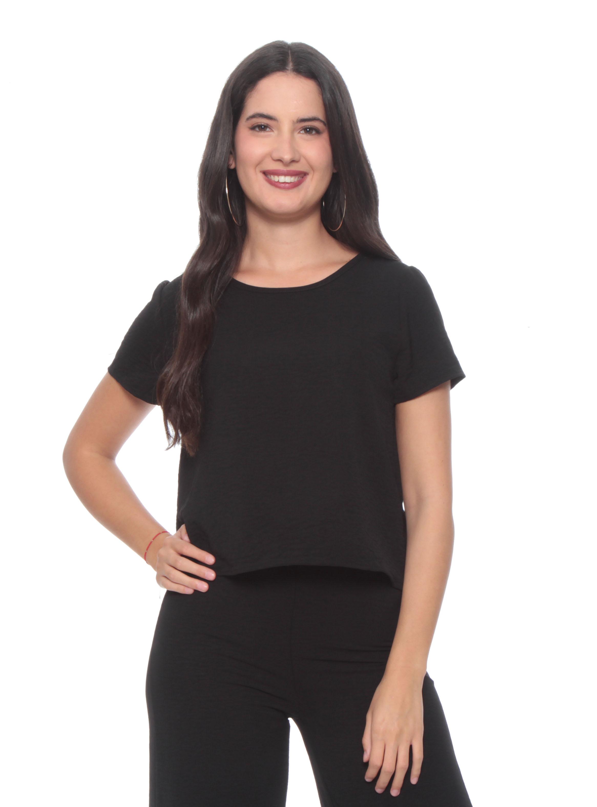 Blusa Manga Corta Escote Redondo-0