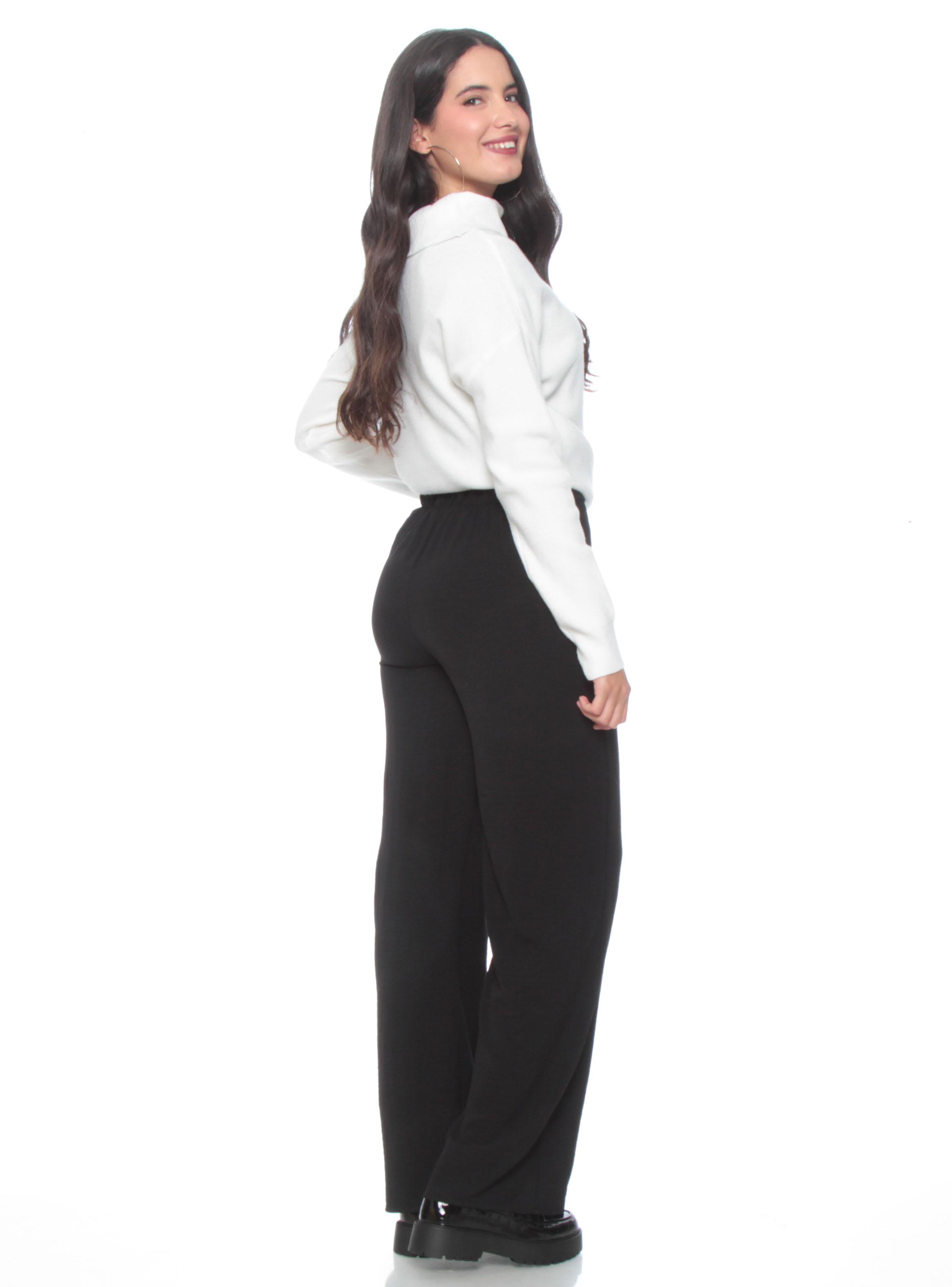 Pantalón Recto Tiro Alto Pretina Elasticado KS160P-4