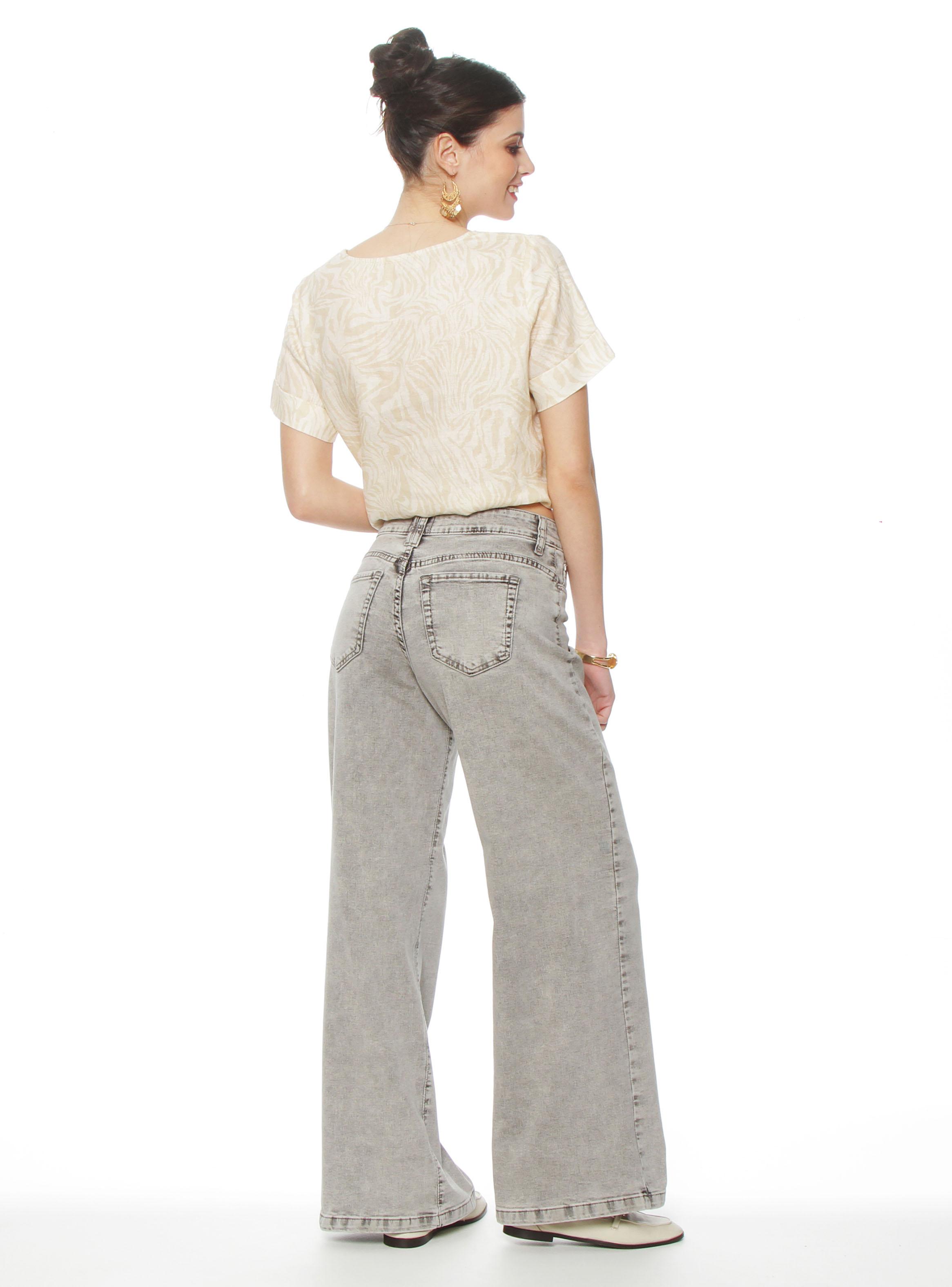 Jeans Wide Leg Tiro Alto Pretina J30-4