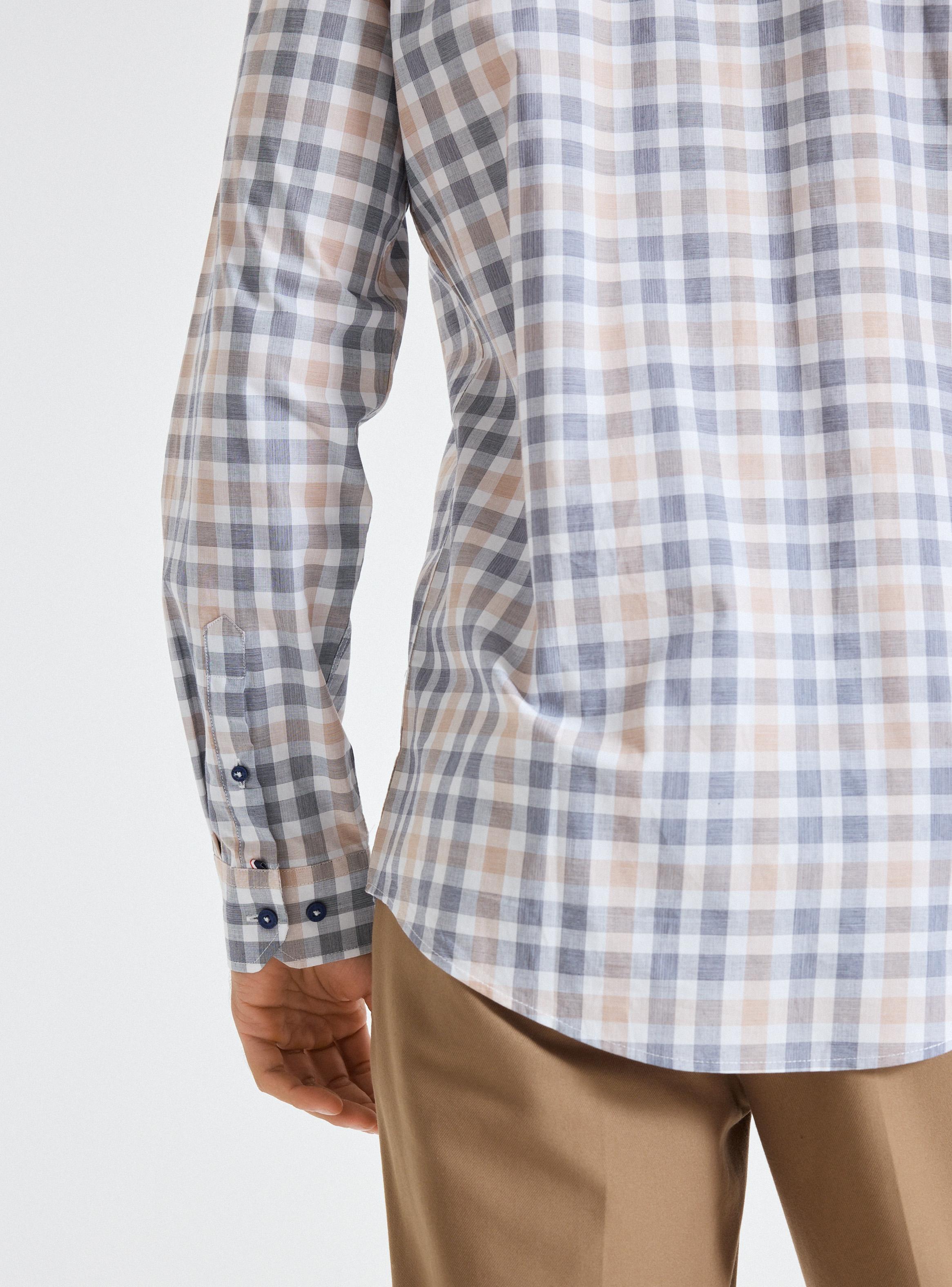 Camisa Manga Larga Cuadros Medianos Custom Fit Algodón-3