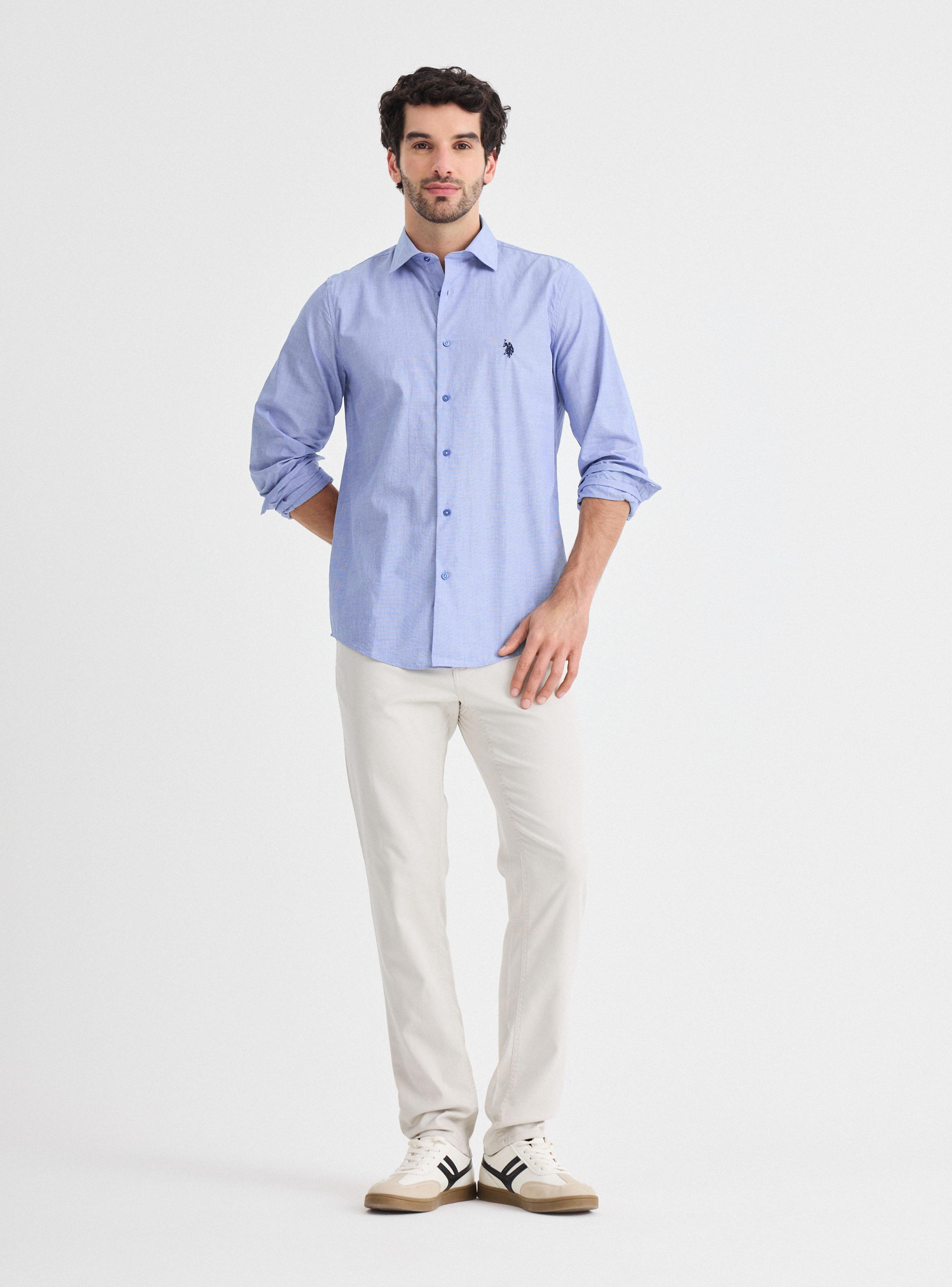 Camisa Manga Larga Fil A Fil Lisa Custom Fit-4