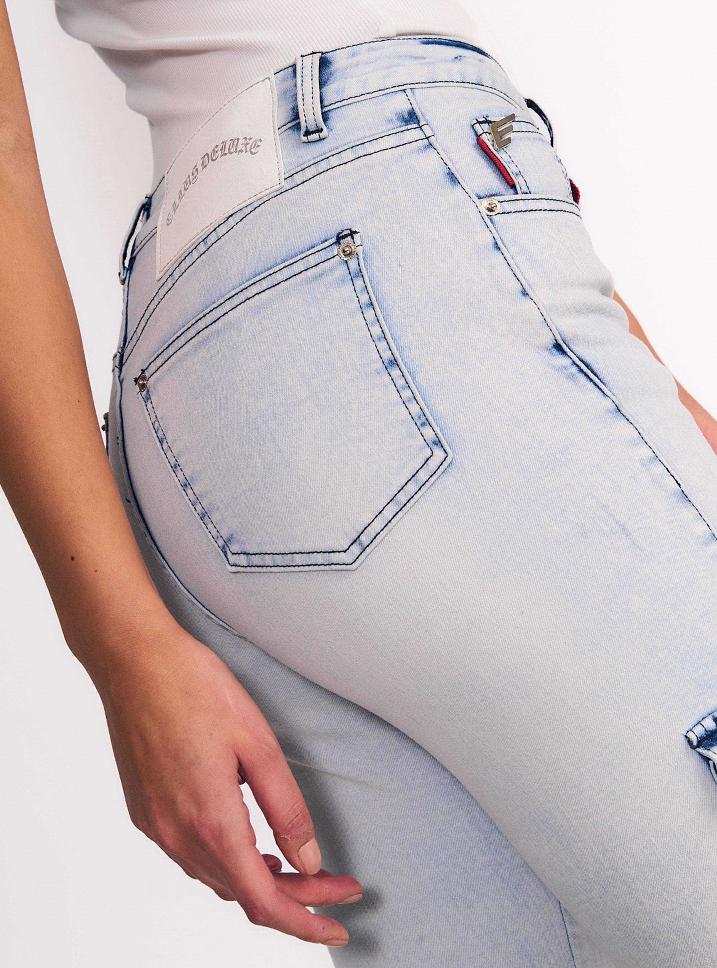 Jeans Polly Cargo Tiro Ultra Alto Light-2