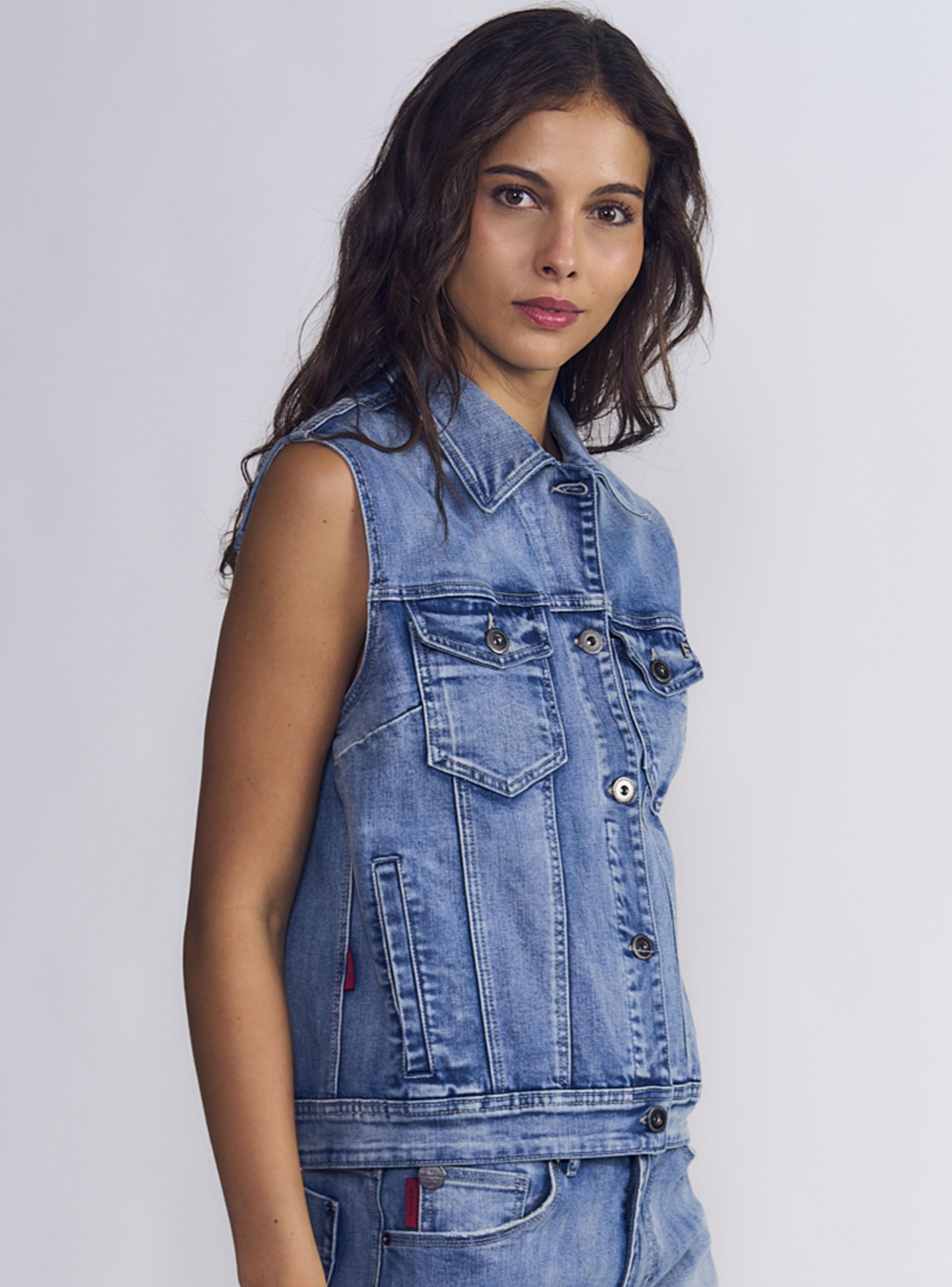 Chaqueta Denim Trucker Vest Light-2