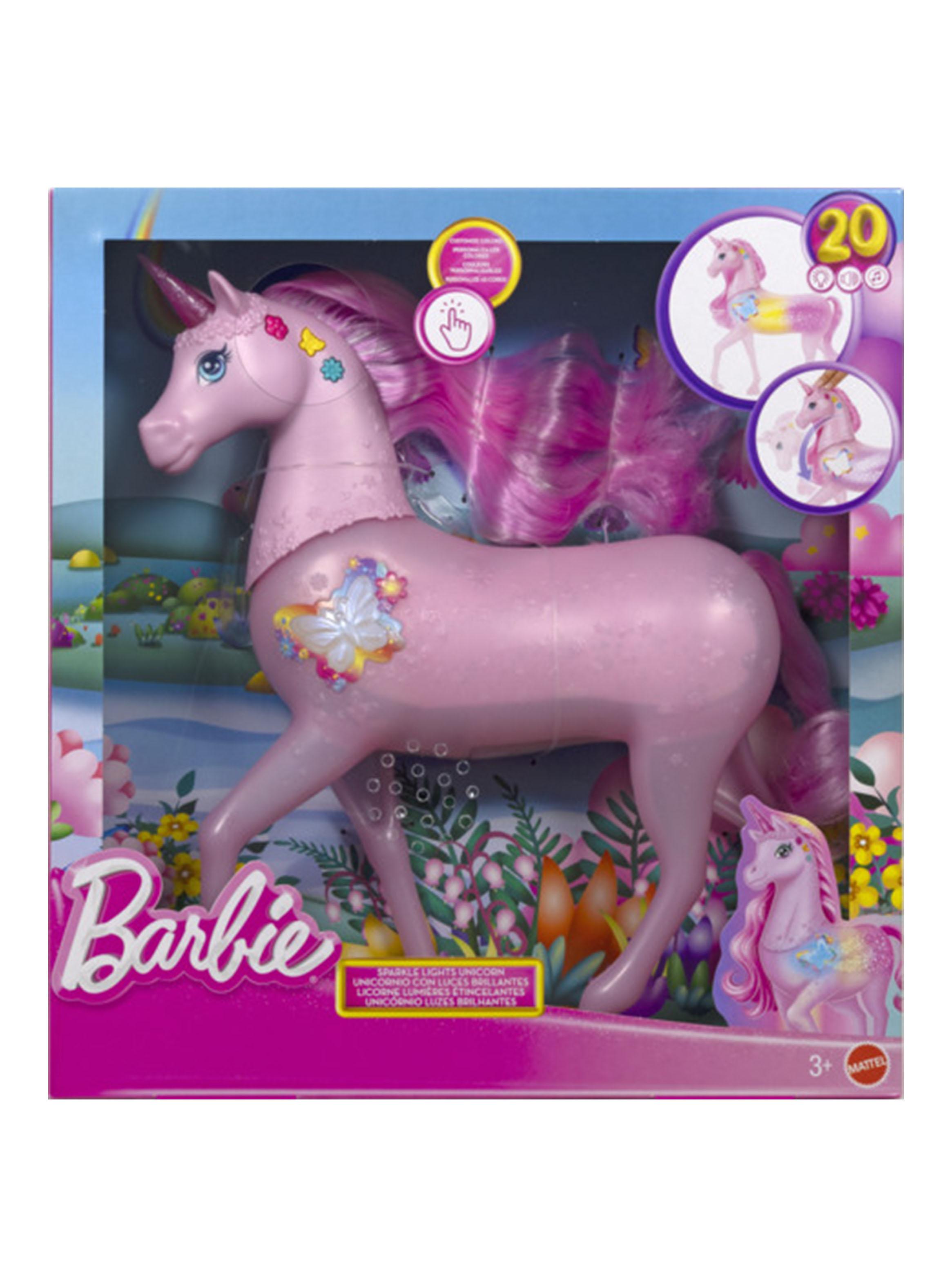Muñeca Barbie Set Unicornio con Luz y Sonido-3