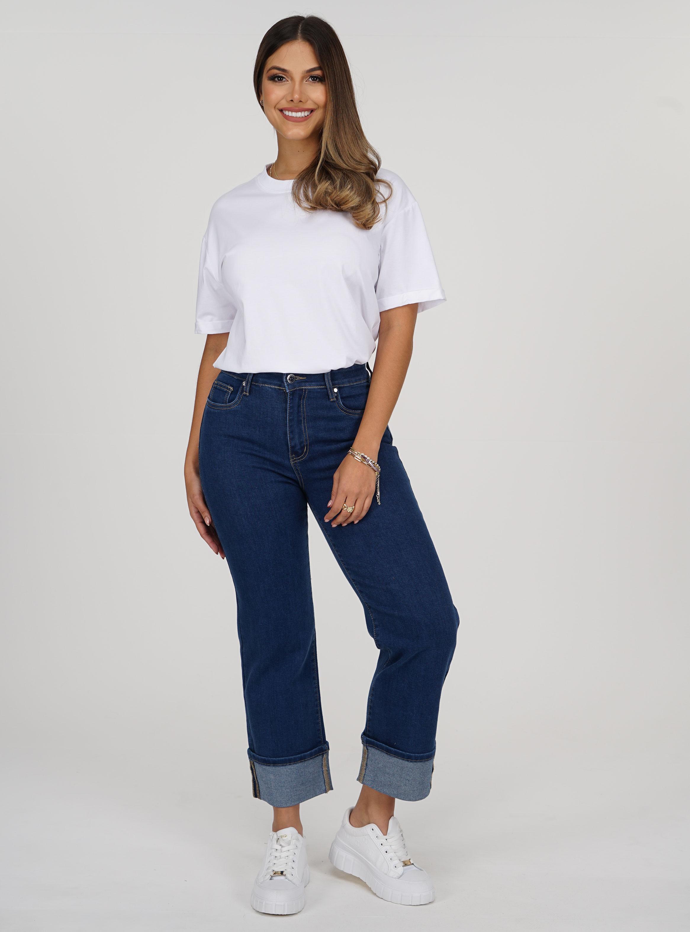 Jeans Straight Fit con Tiro Alto 72-12-3