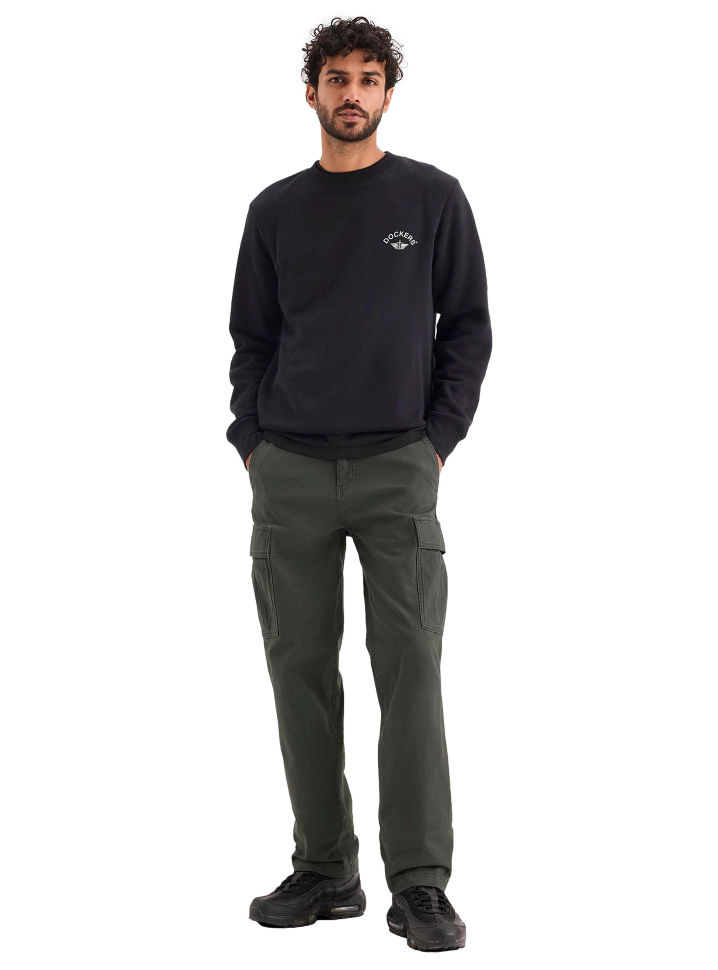 Pantalón Cargo Straight Fit Tiro Medio Liso-3