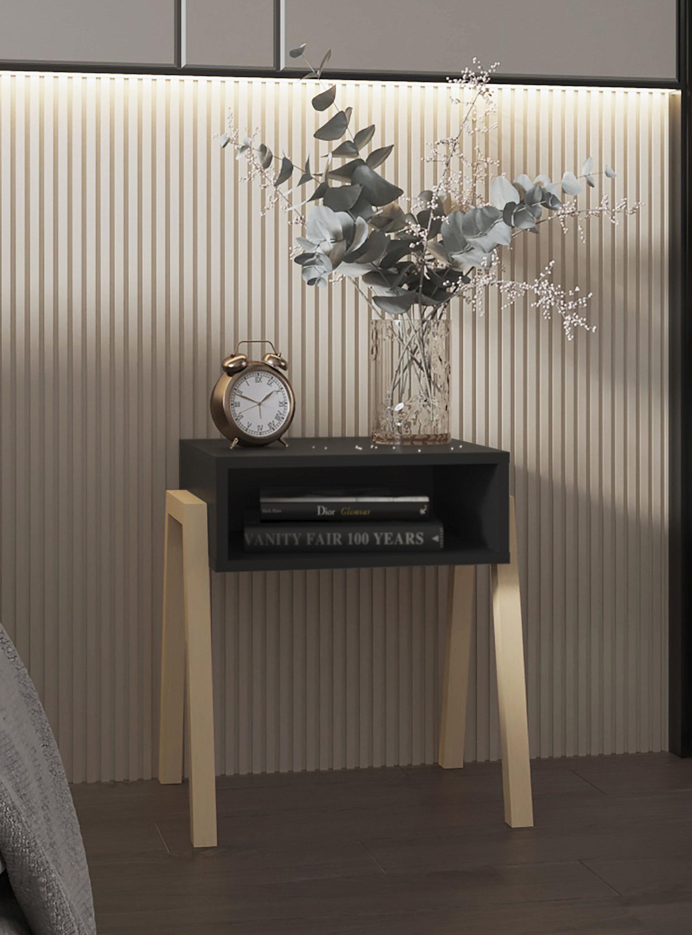 Velador Pinetti 50.6x46x36.9 cm Wengue y Crudo-4