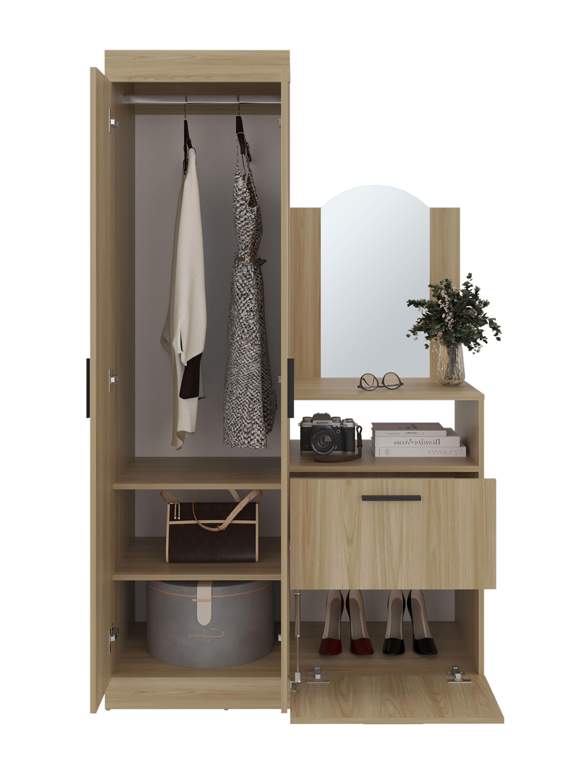Clóset Comoda Praga 3 Puertas 1 Cajón Fresno-2