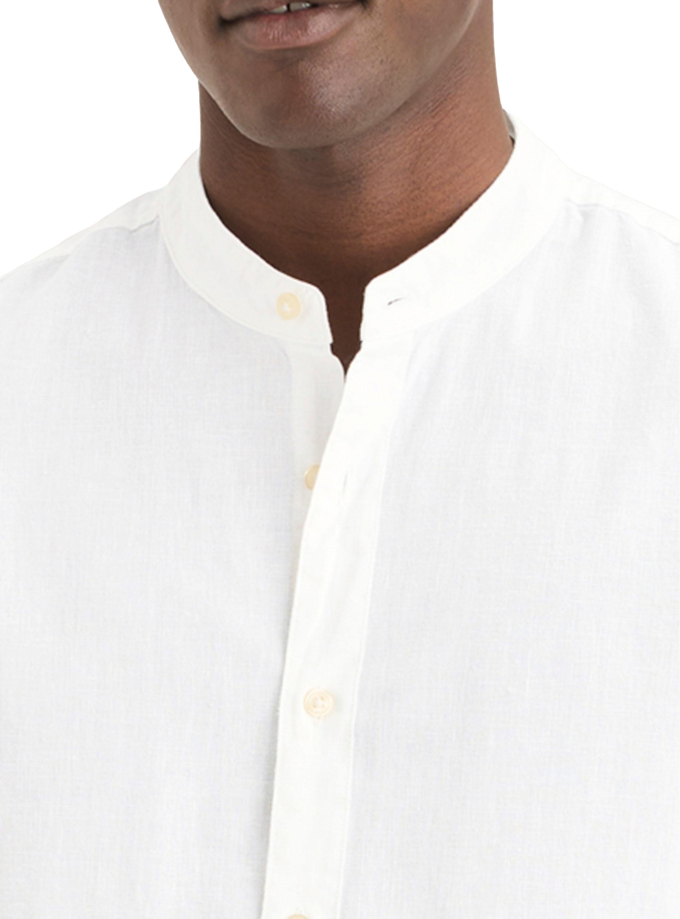 Camisa Casual Band Collar-2