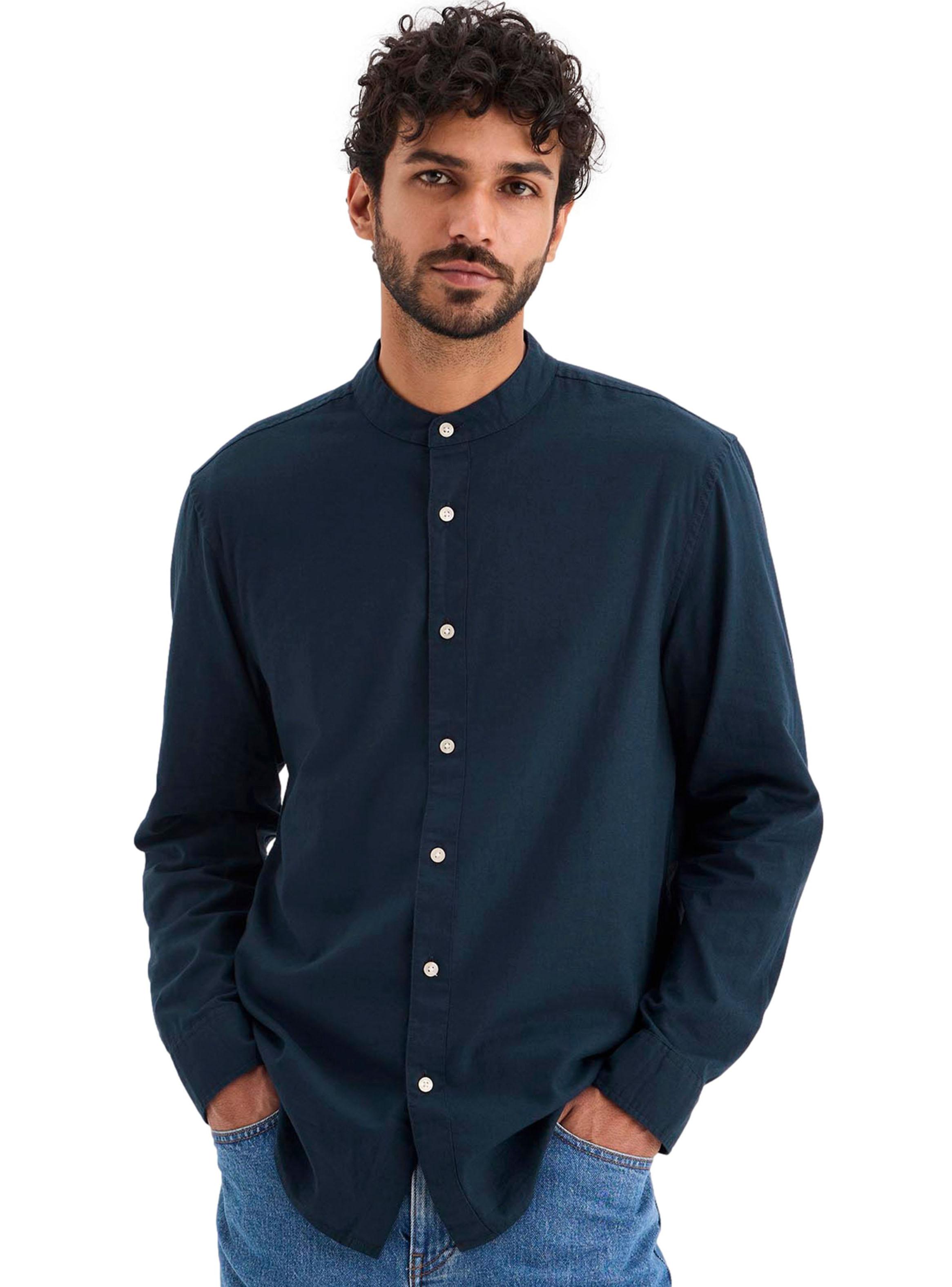 Camisa Band Collar-0