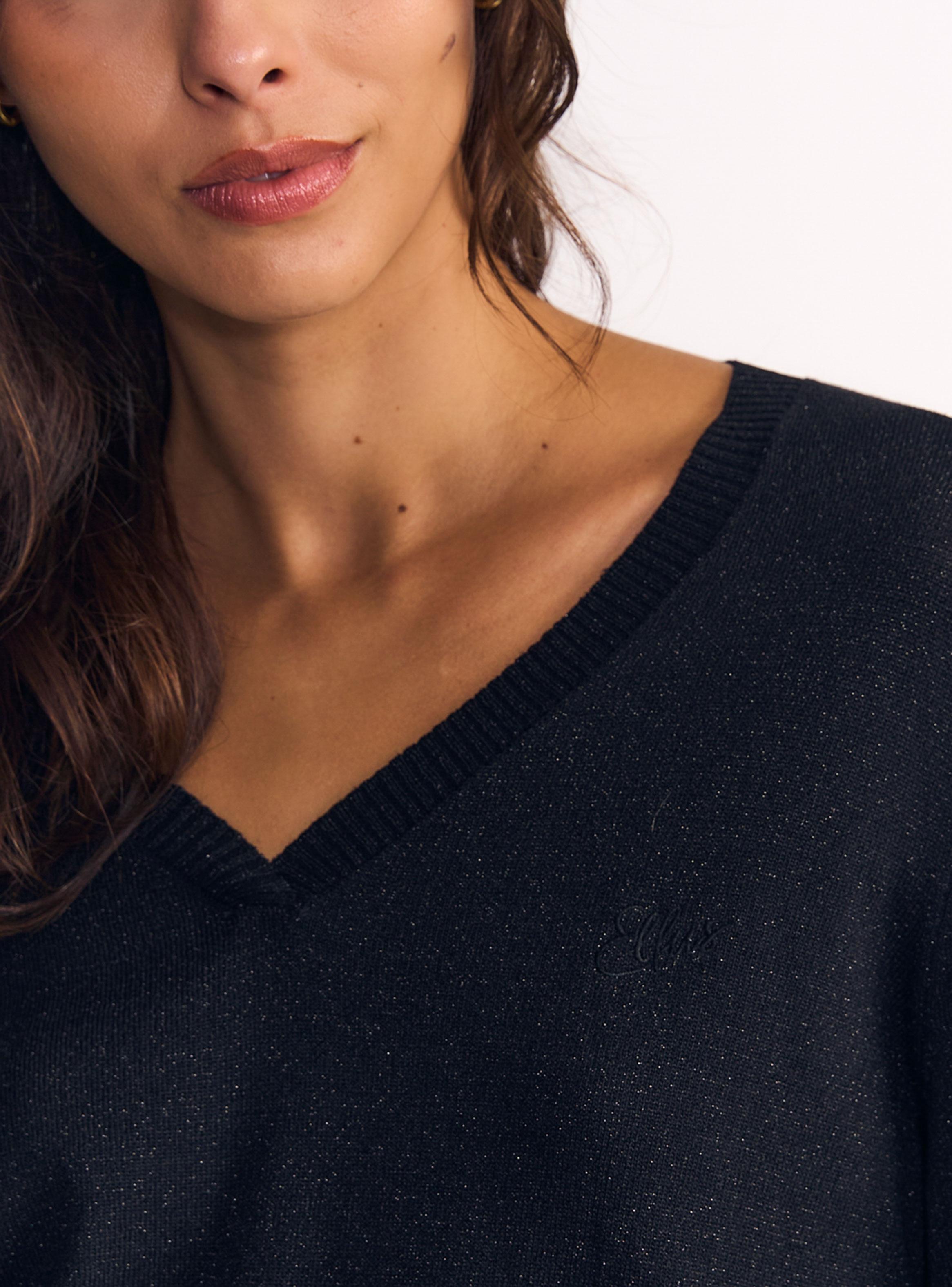 Sweater V Neck Cold Touch Lurex-3