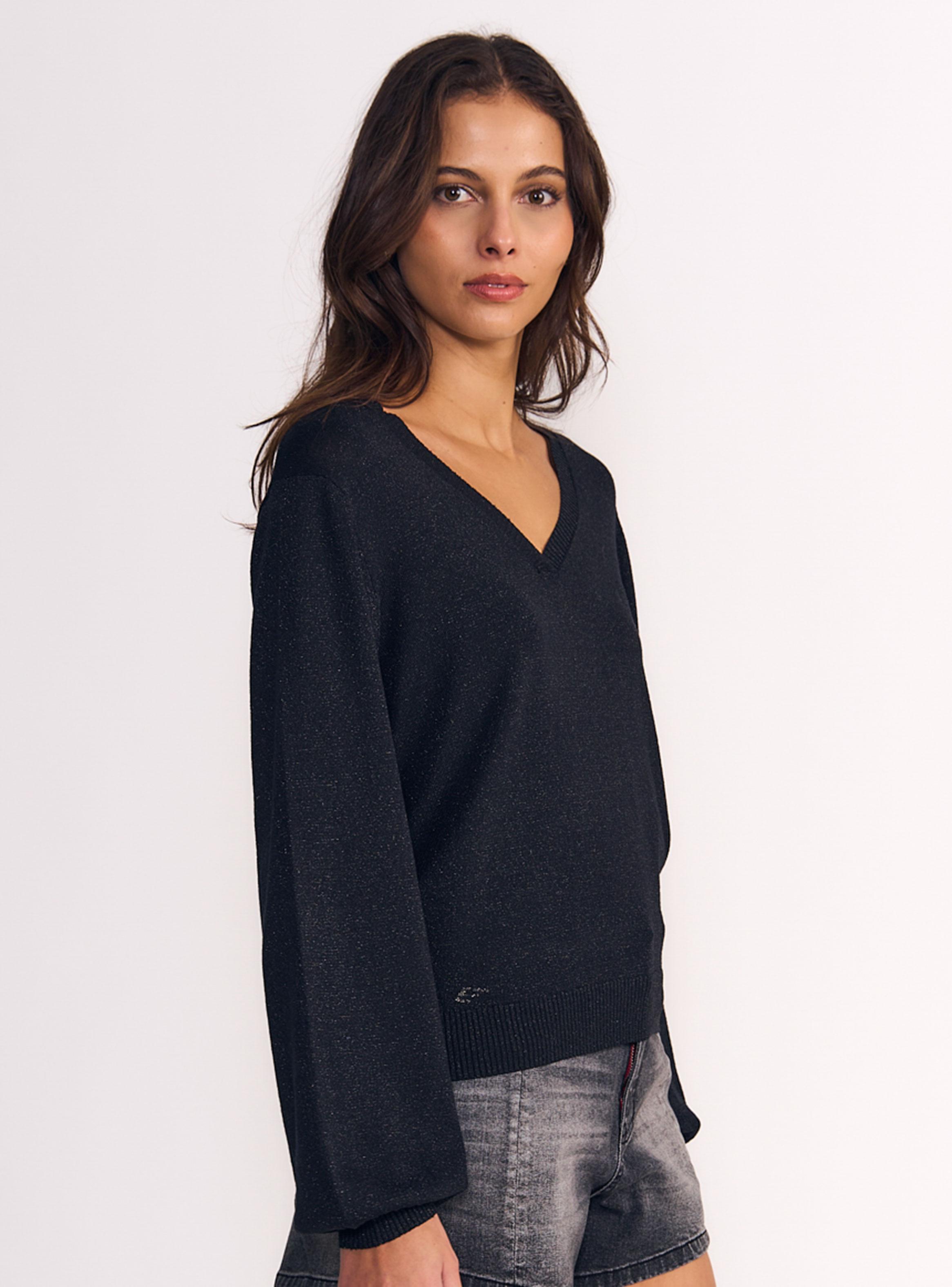 Sweater V Neck Cold Touch Lurex-2