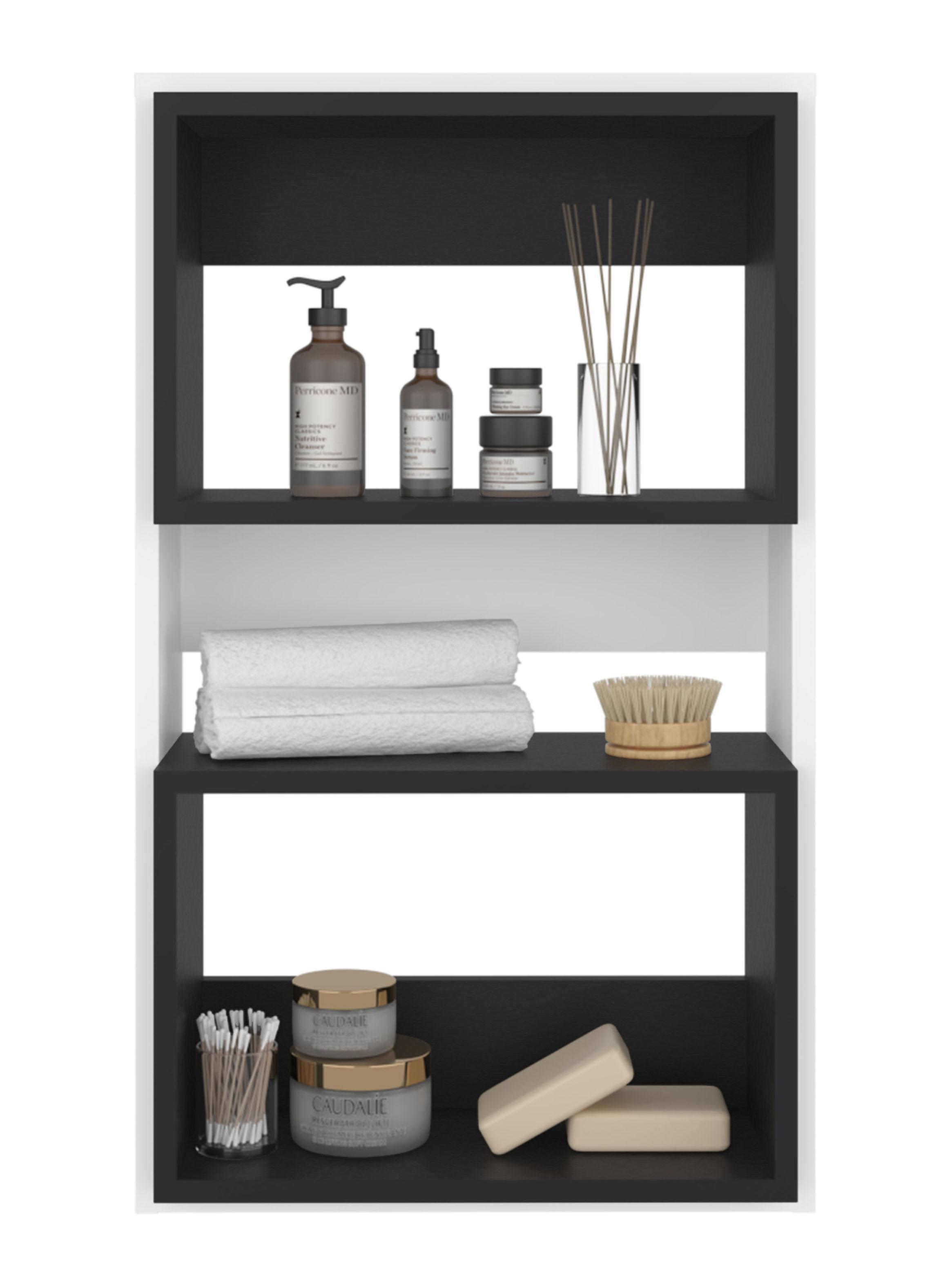 Mueble Auxilar Muro Baño Eco Blanco y Wengue-3
