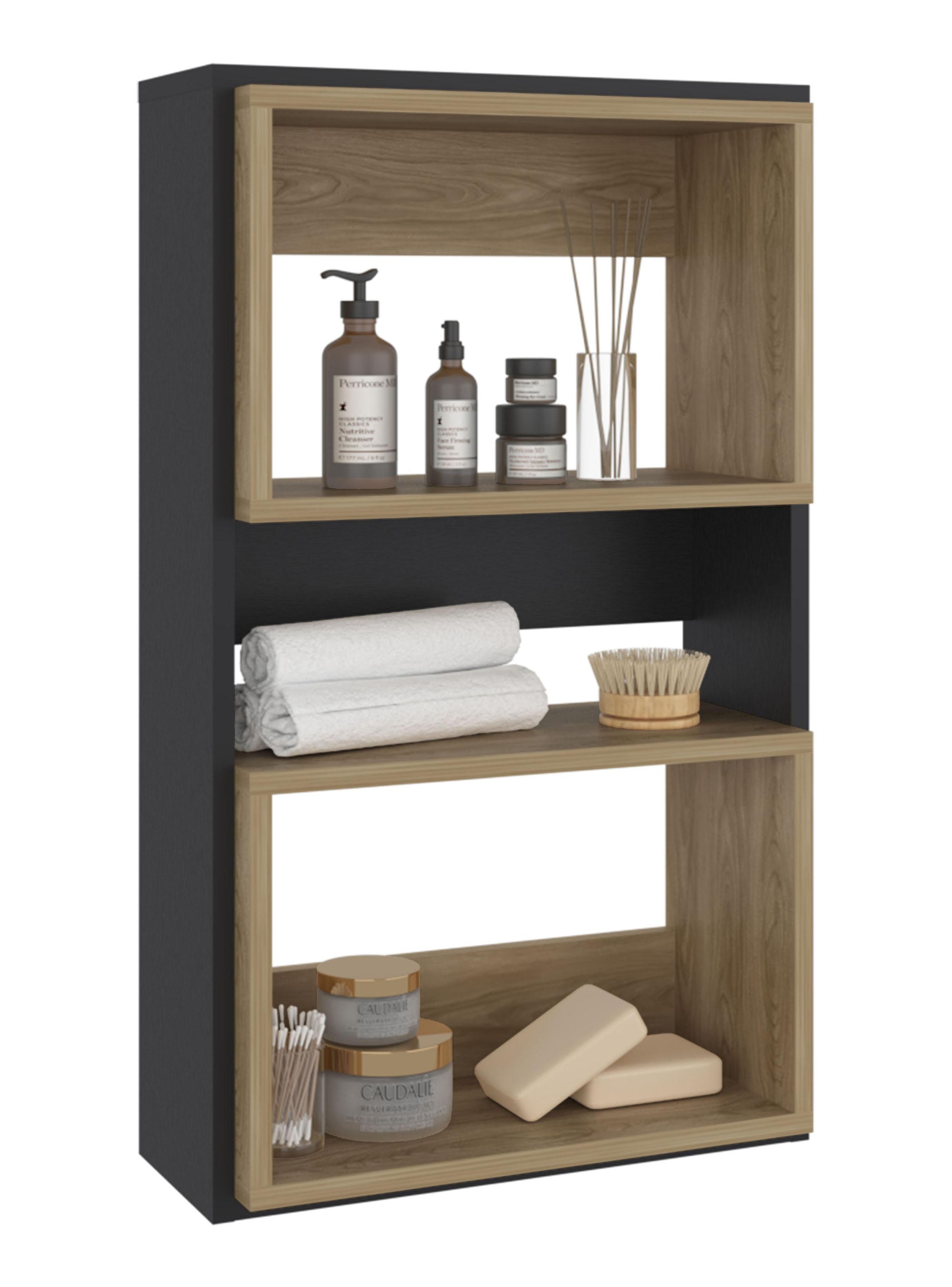 Mueble Auxilar Muro Baño Eco Wengue y Fresno-4
