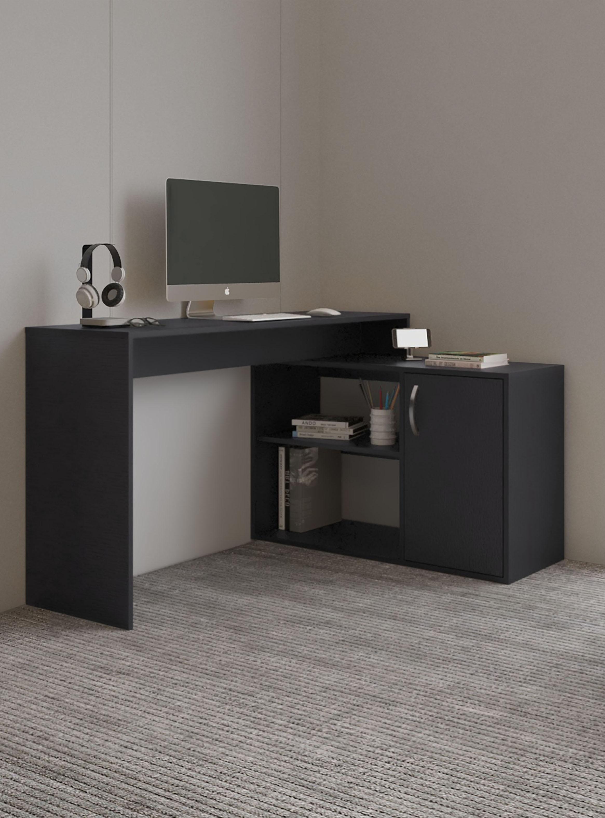 Escritorio en L 1 Puerta 71x125x90 cm Eco Wengue-4