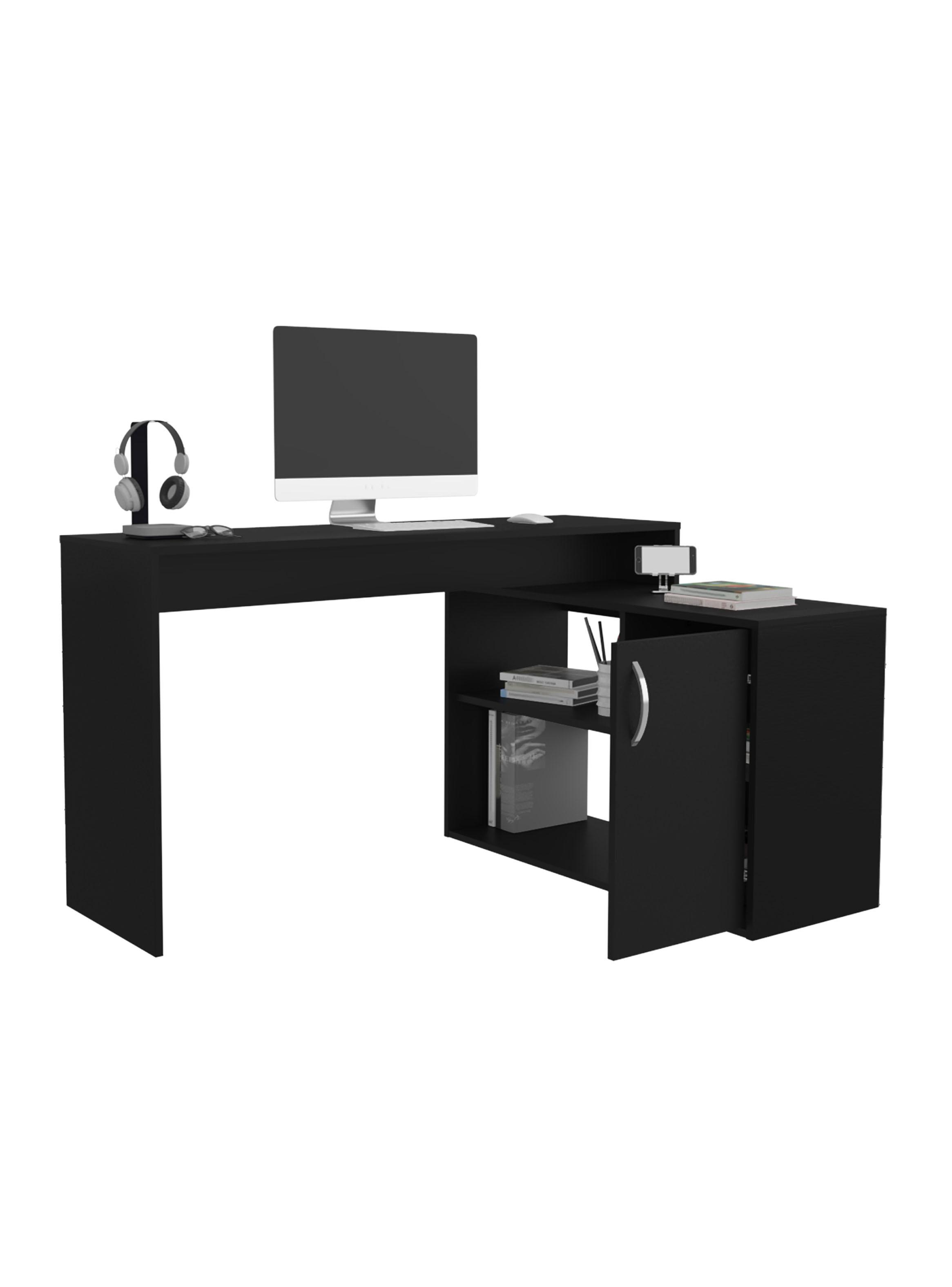 Escritorio en L 1 Puerta 71x125x90 cm Eco Wengue-3